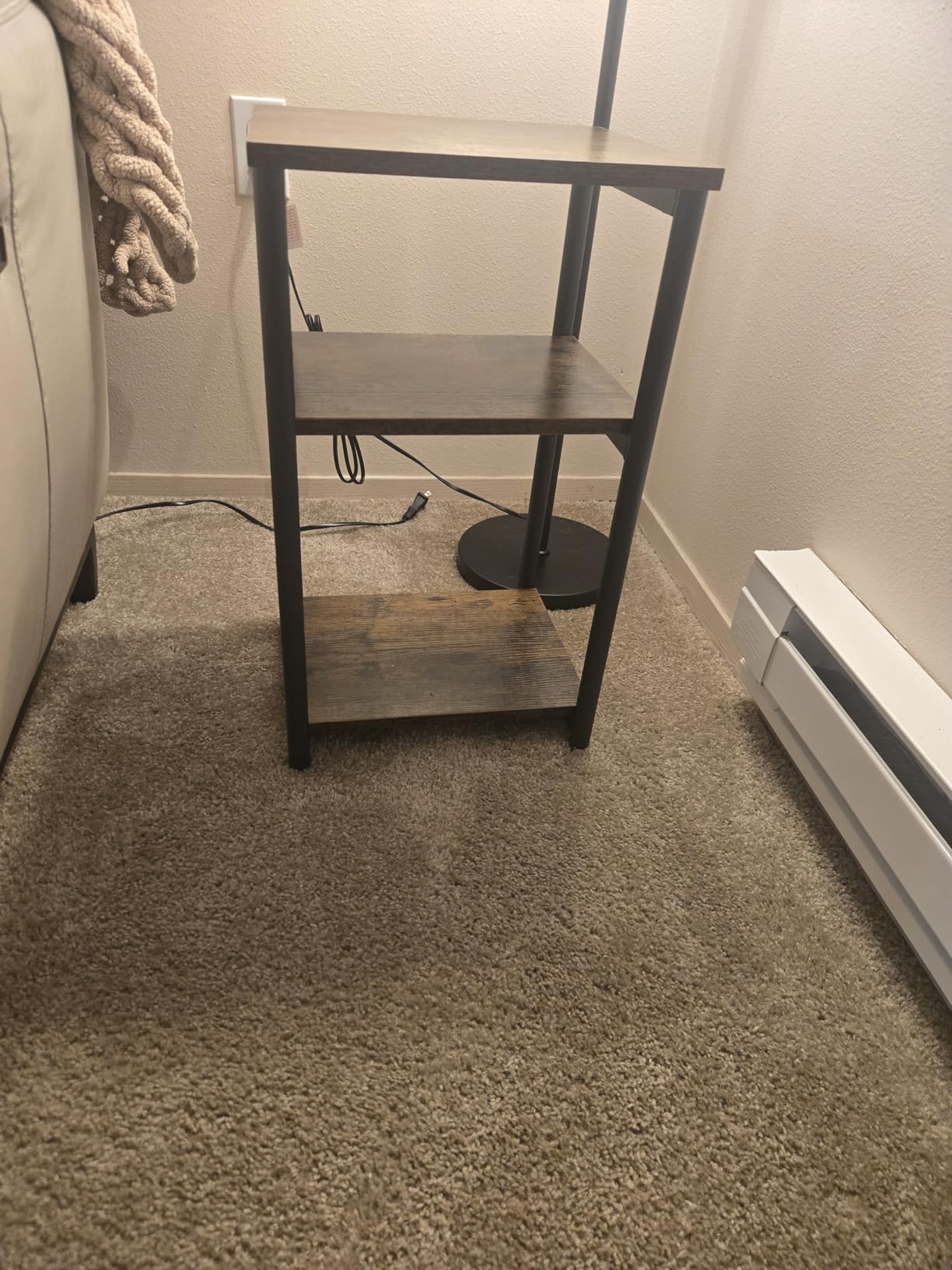 VASAGLE BARNET Collection - Side Table, Small End Table for Living Room, Modern Tall Nightstand, Bedroom, Office, Bathroom, Steel Frame, Rustic Brown and Ink Black ULET273B01 customer photo 2