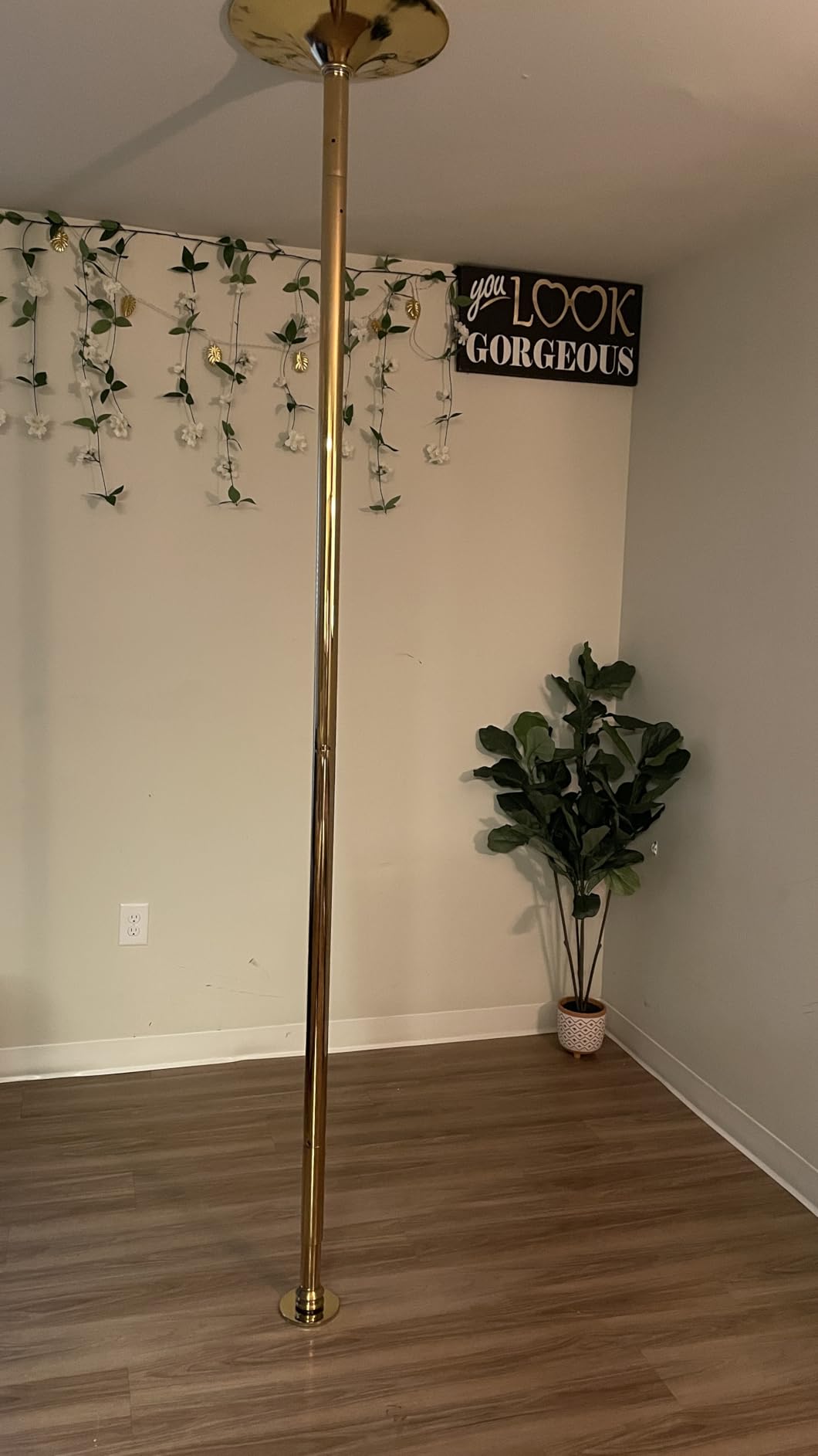 Yaheetech Dance Pole Spinning Static Dancing Pole Portable Removable for Home Club Bar Gym 44.5-108.3