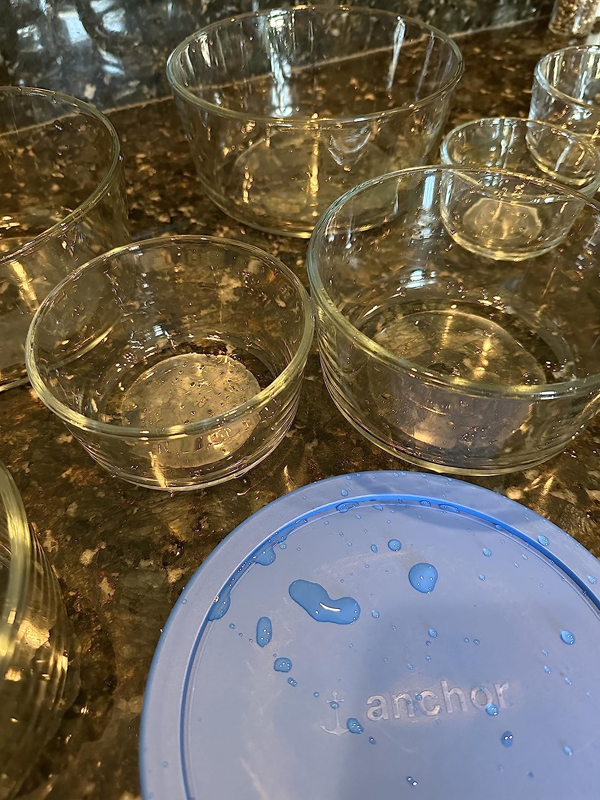 Anchor Hocking 12 Piece Glass Storage Containers with Lids (6 Glass Food Storage Containers & 6 Navy Blue SnugFit Lids) customer photo 1