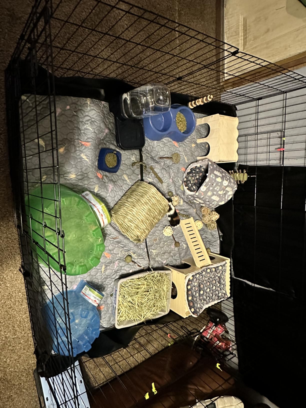 Aivituvin Rabbit Hutch Indoor Bunny Cage Outdoor House with Deeper Leakproof Plastic Tray (Grey02-Two Sets) customer photo 2