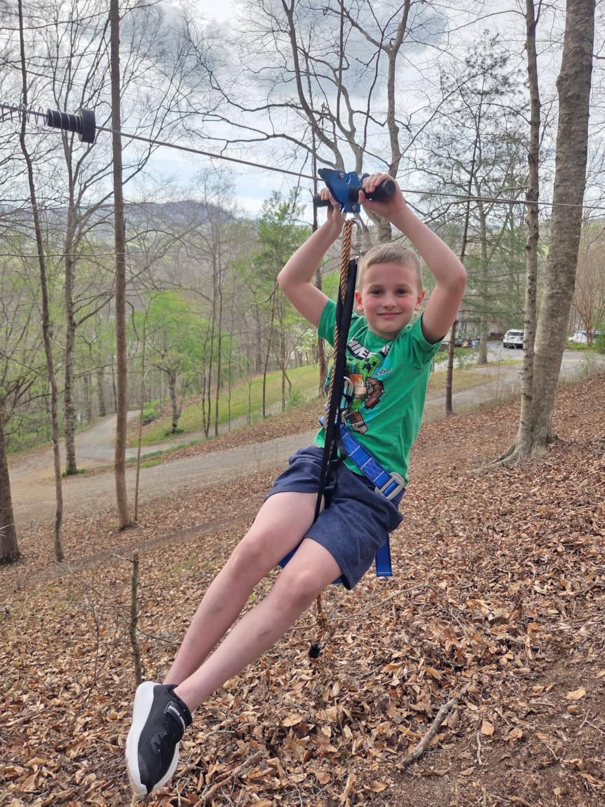 X XBEN Zip line Kits for Backyard 98FT, Zip Lines for Kid and Adult, Included Swing Seat, Ziplines Brake, and Steel Trolley, Outdoor Playground Equipment customer photo 1