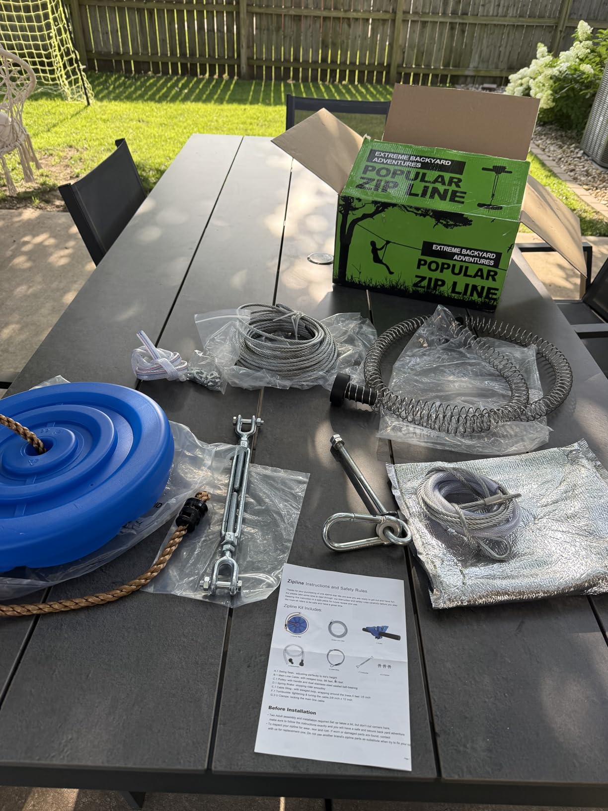 X XBEN Zip line Kits for Backyard 98FT, Zip Lines for Kid and Adult, Included Swing Seat, Ziplines Brake, and Steel Trolley, Outdoor Playground Equipment customer photo 2