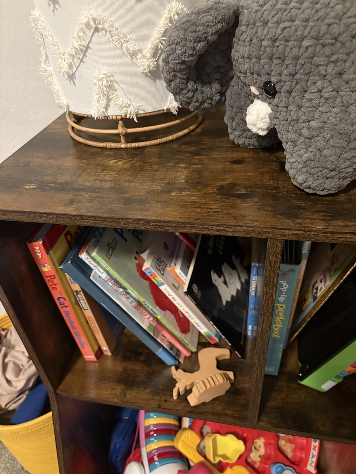 HOOBRO Kids Bookshelf, Bookcase Footboard, Toy Storage Cubby, Children's Toy Shelf, 35.4