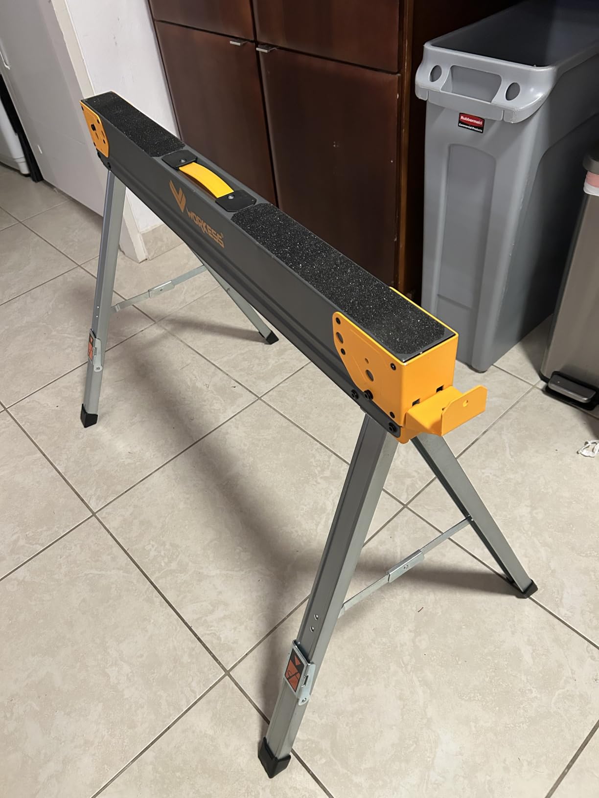 WORKESS Saw Horses 2 Pack Folding, Heavy Duty Sawhorse Table 2600 Lbs Load Capacity with 2x4 Support Legs, Portable Folding and Fast Open Legs and Easy Grip Handle for Woodworking customer photo 1