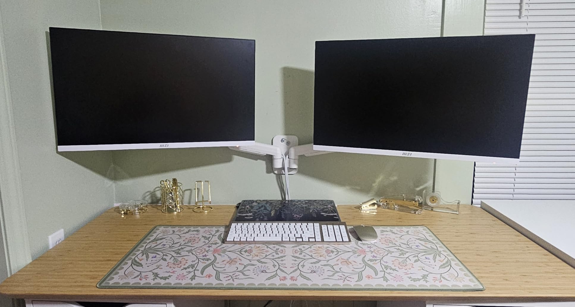 MOUNT PRO Dual Monitor Wall Mount for 13 to 32 Inch Screens, Wall Monitor Arm for 2 Monitors, Each Holds Up to 19.8lbs, Full Motion Wall Monitor Mount with VESA 75x75/100x100, Home Office Setup customer photo 1