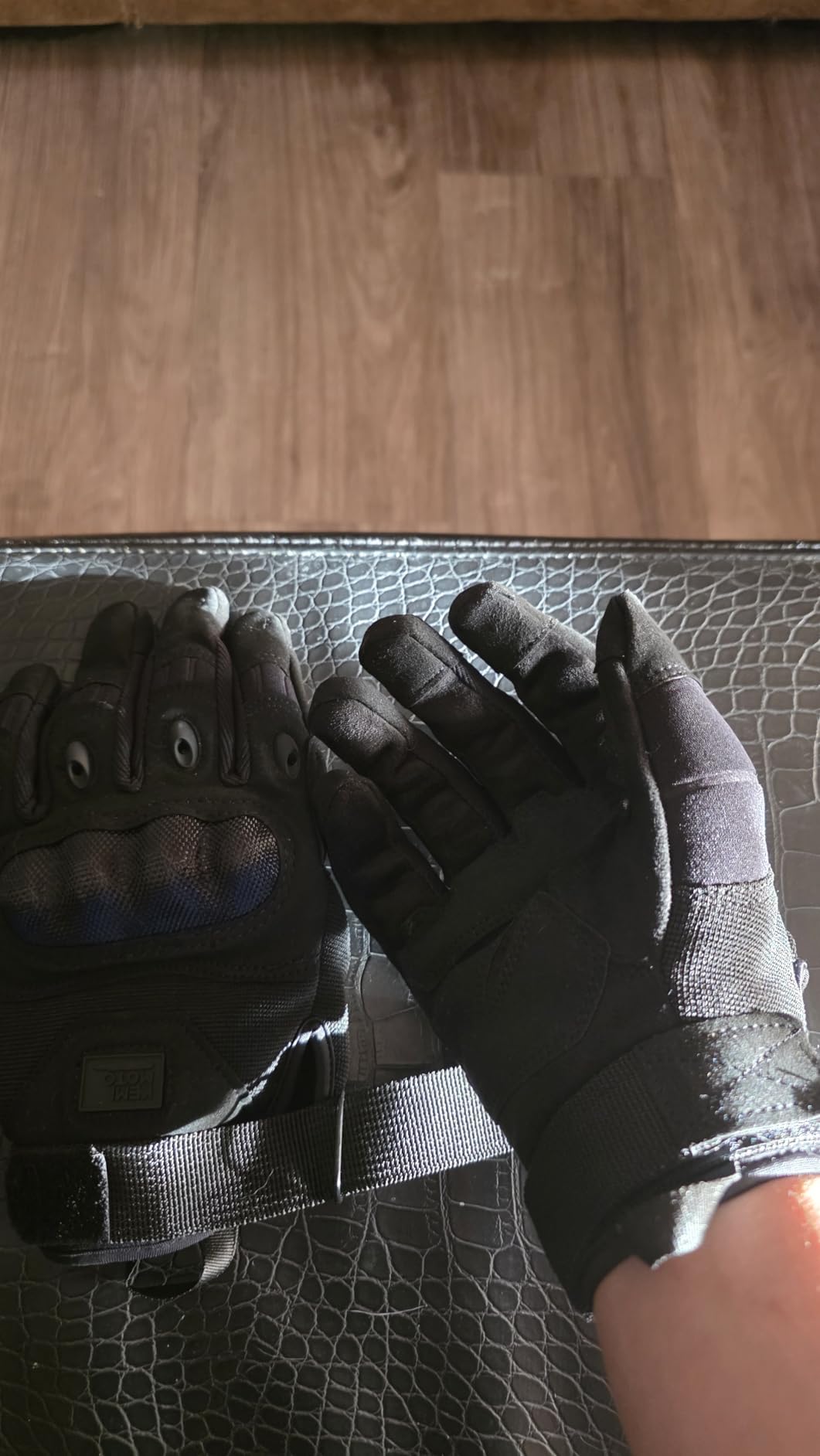 KEMIMOTO Tactical Gloves for Men, Touchscreen Motorcycle Gloves with Hard Shell & Palm Padding customer photo 1