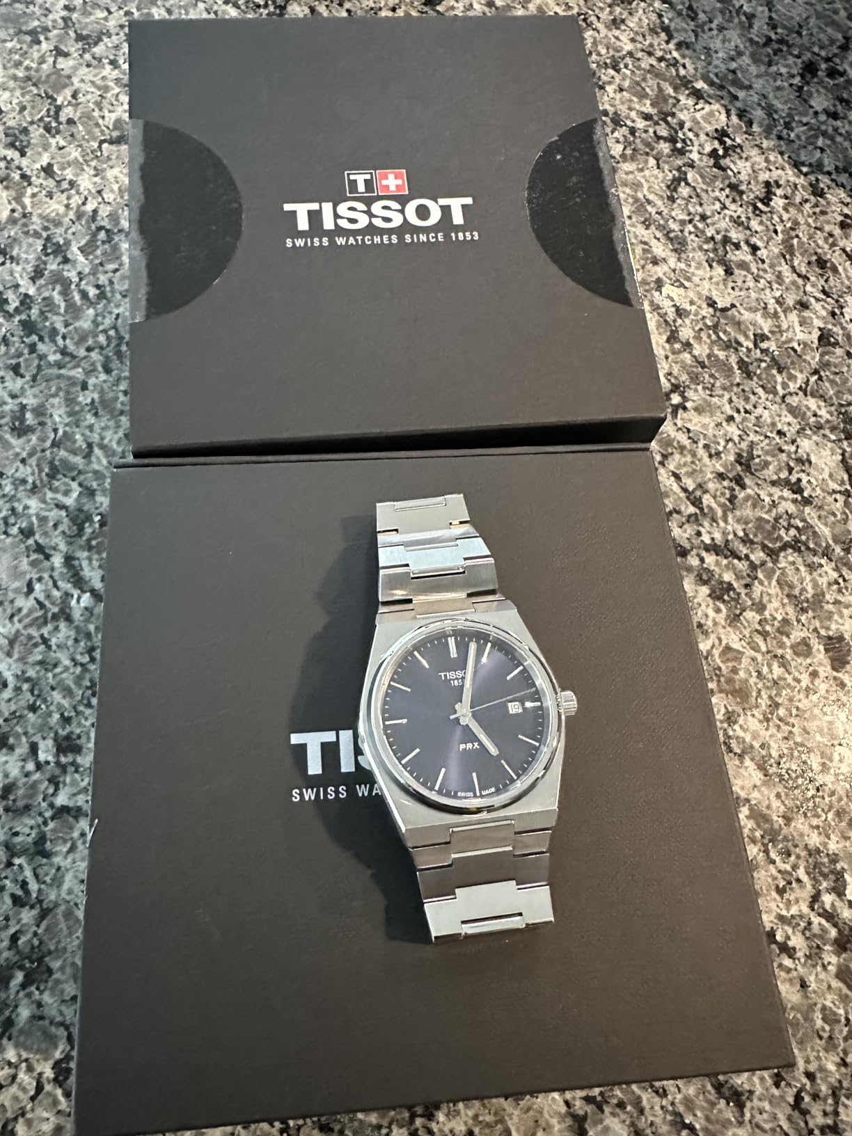 Tissot Men's PRX 316L Stainless Steel Case Dress Watch, Blue Dial, T1374101104100 customer photo 2