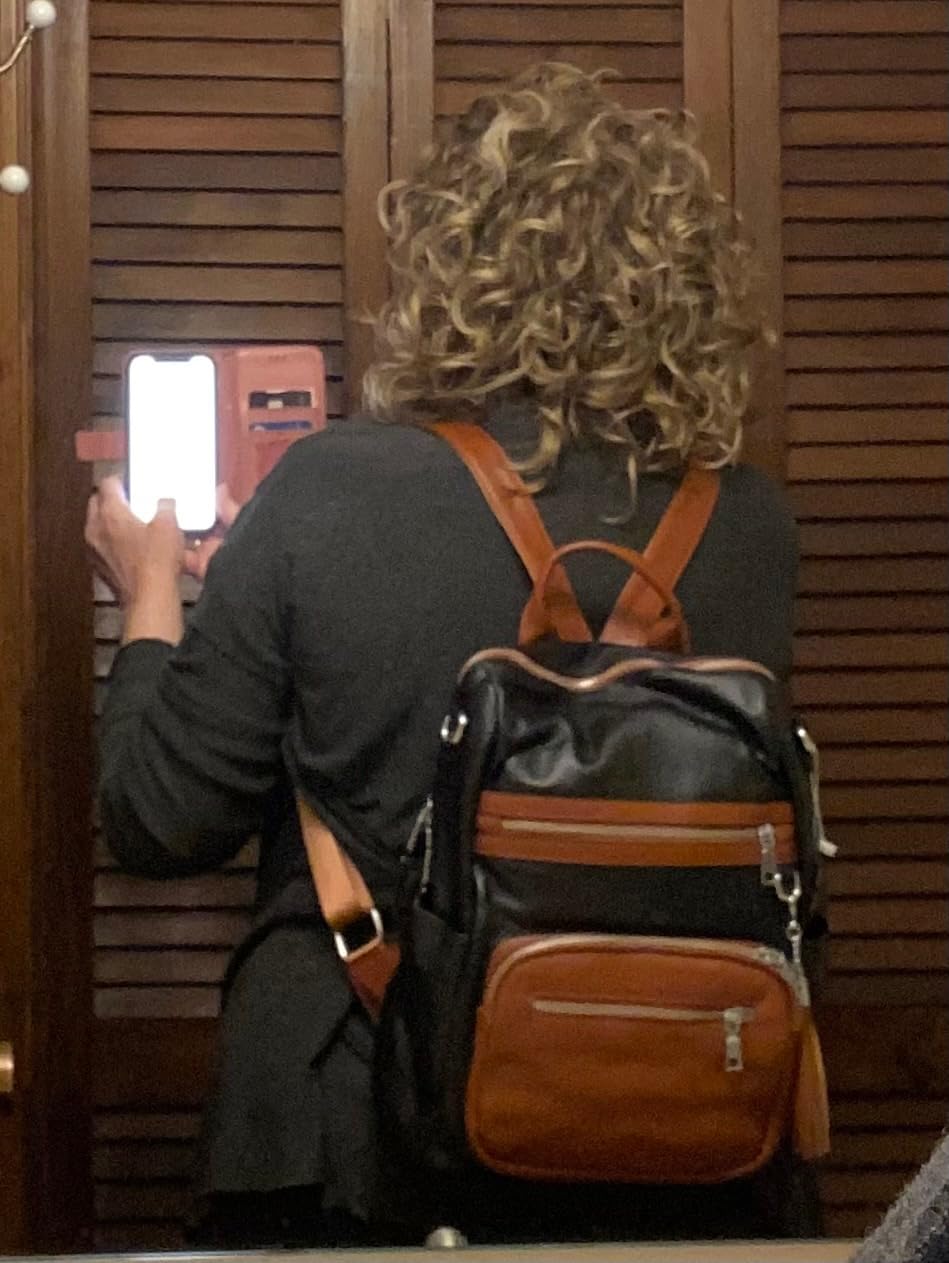 Genuine Leather Backpack Purse for Women Large Shoulder Bag With Laptop Compartment Multiple Pockets (S106 Black) customer photo 1