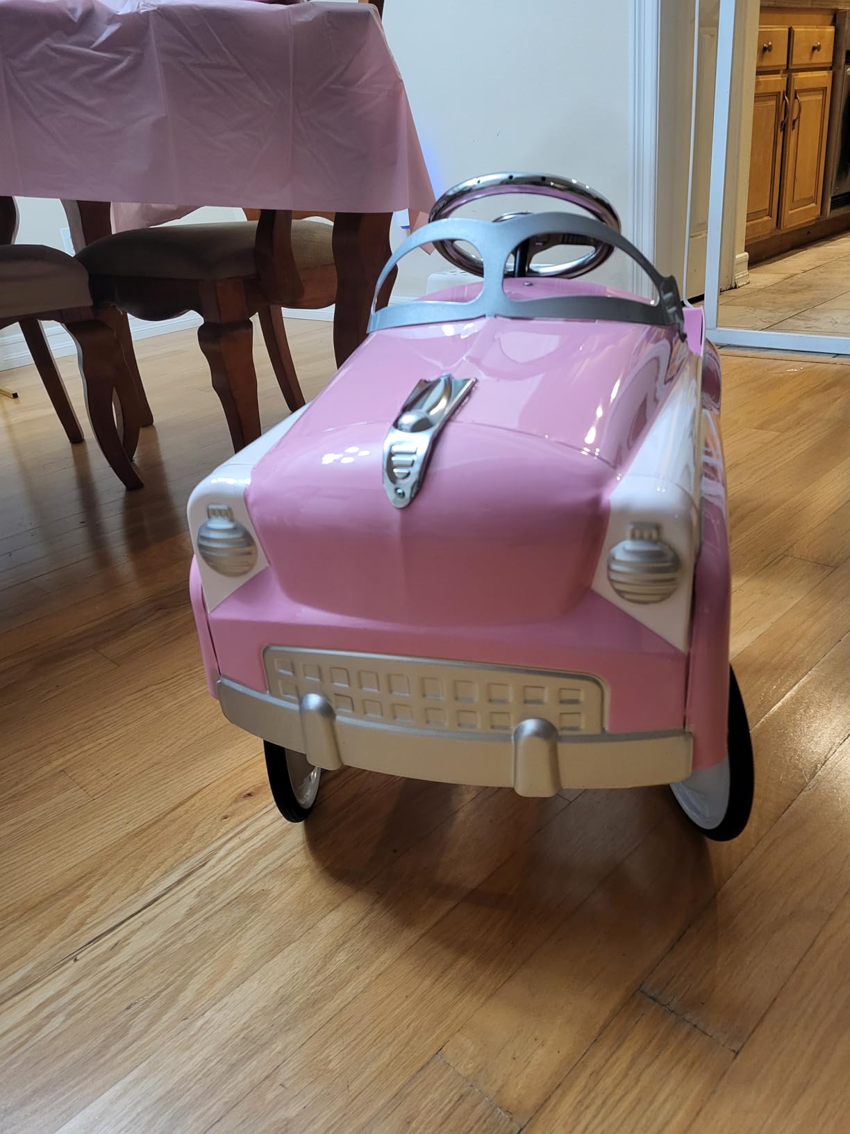 Kid Trax Classic Pink Pedal Car for Girls, Ages 3-5, Durable Steel, Vintage Style, Rubber Tires customer photo 2