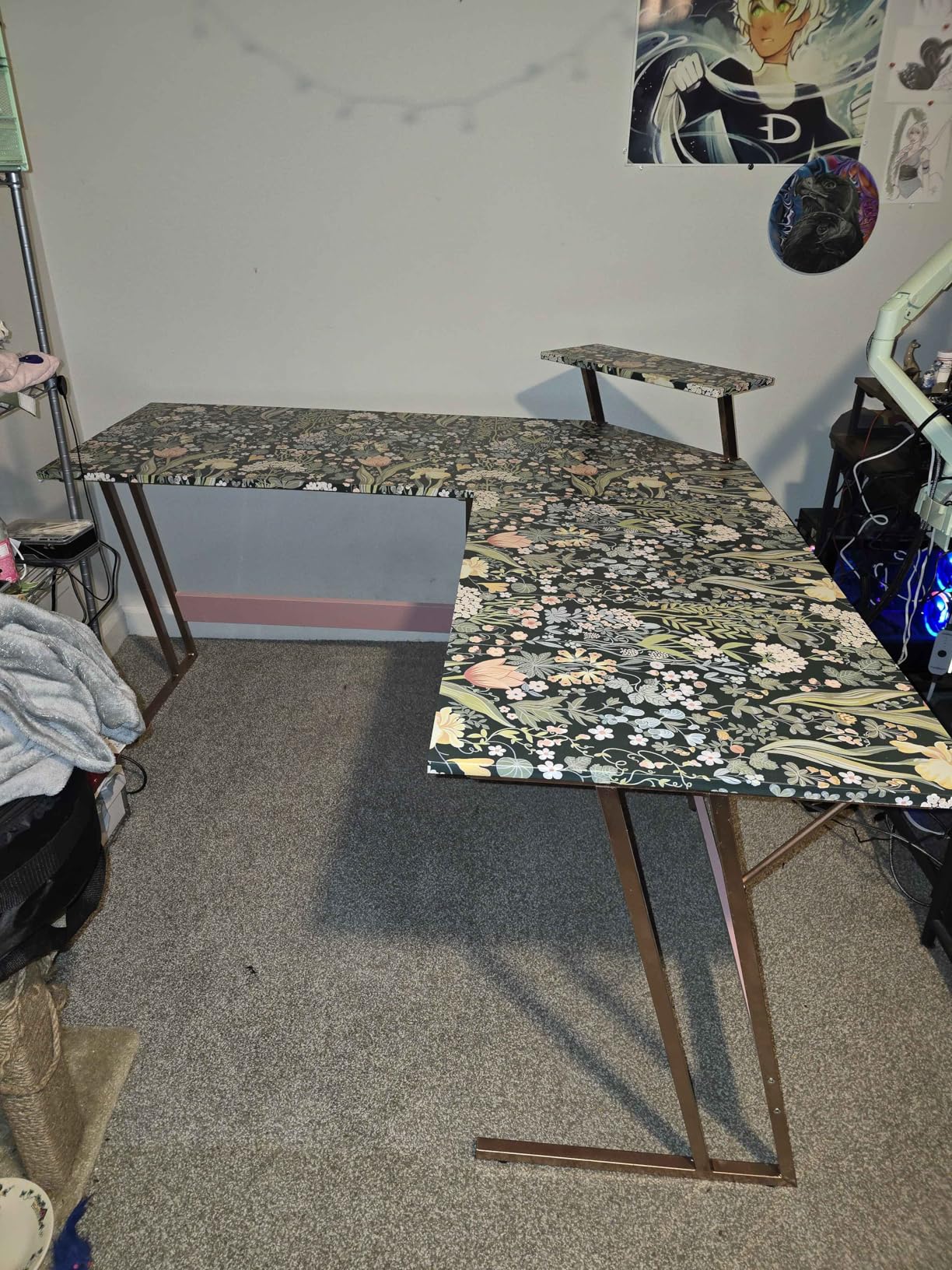 Homall L Shaped Gaming Desk Computer Corner Desk PC Gaming Desk Table with Large Monitor Riser Stand for Home Office customer photo 1