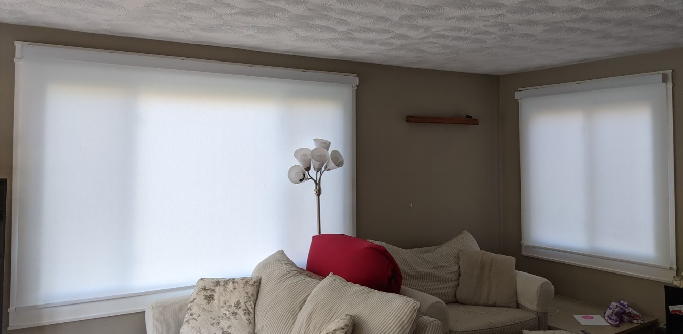 Yoolax Motorized Blinds with Remote, Light Filtering Smart Blinds Work with Alexa, Google, Automatic Roller Shades for Windows, Custom Electric Shades for Living Room Office (Pure White) customer photo 2
