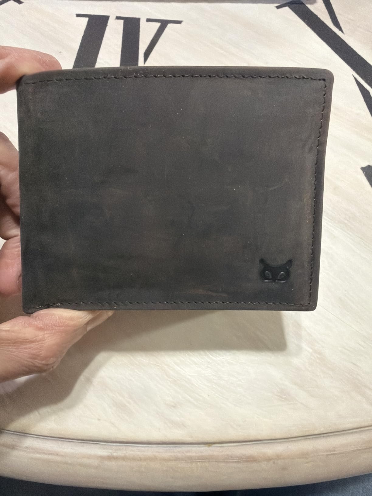 Real Leather Mens Bifold Wallet RFID Blocking Slim Minimalist Front Pocket - Thin & Stylish with ID Window in Gift Box (Crazy Horse, Coffee) customer photo 2
