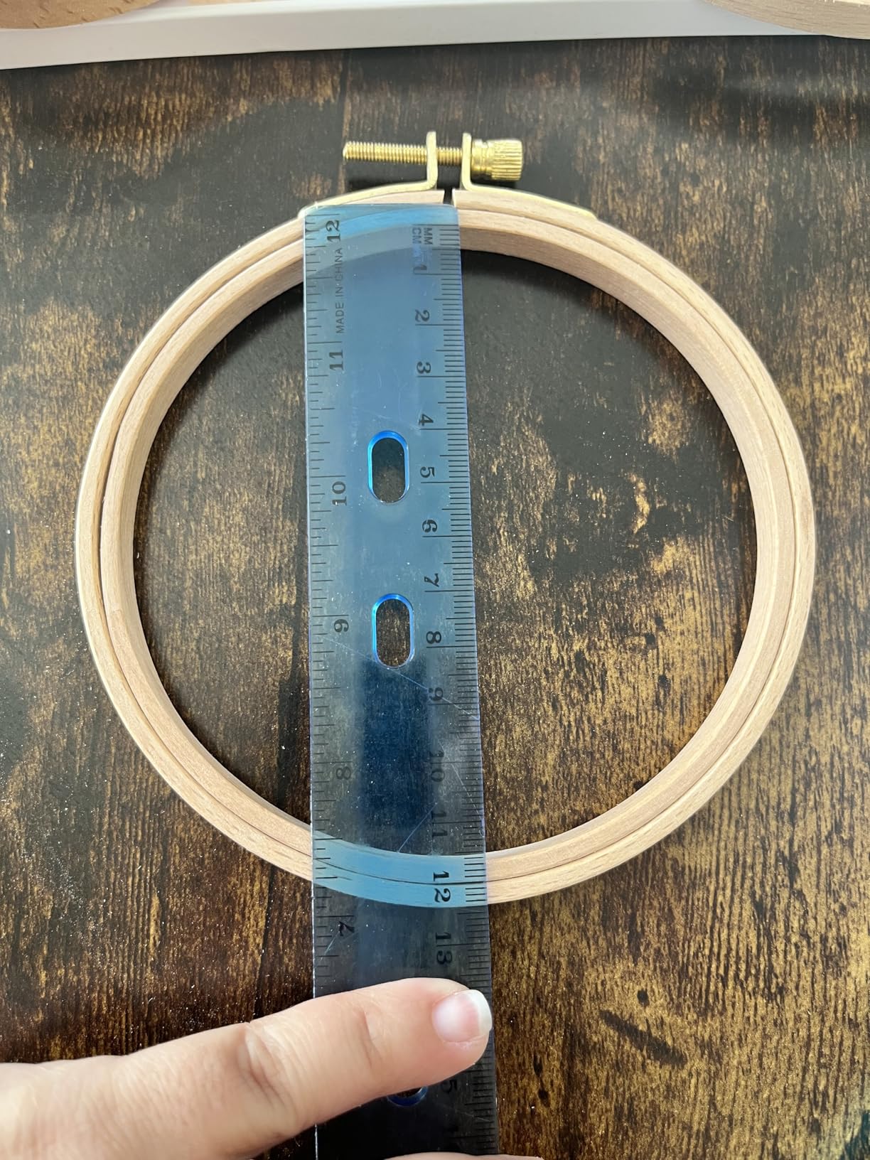 Sherbo 3 Pieces Beech Wood Embroidery Hoops Set By 4 Inch to 6 Inch Circle Hoop Ring Cross Stitch Cotton for DIY Embroidery Floss Starter of Sewing Art Kits Crafts customer photo 2
