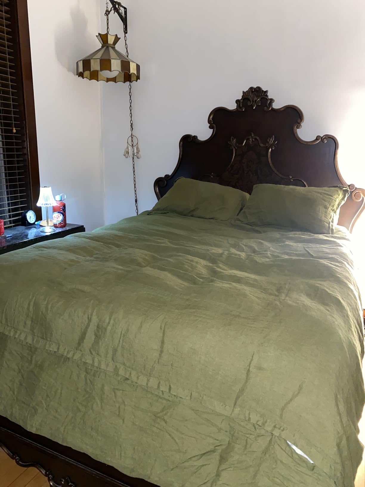 Simple&Opulence 100% Linen Sheet Set 4pcs Basic Style, Deep Pocket, Natural French Washed Flax Solid Color Soft Breathable Bed Sheets - Linen, Queen customer photo 1