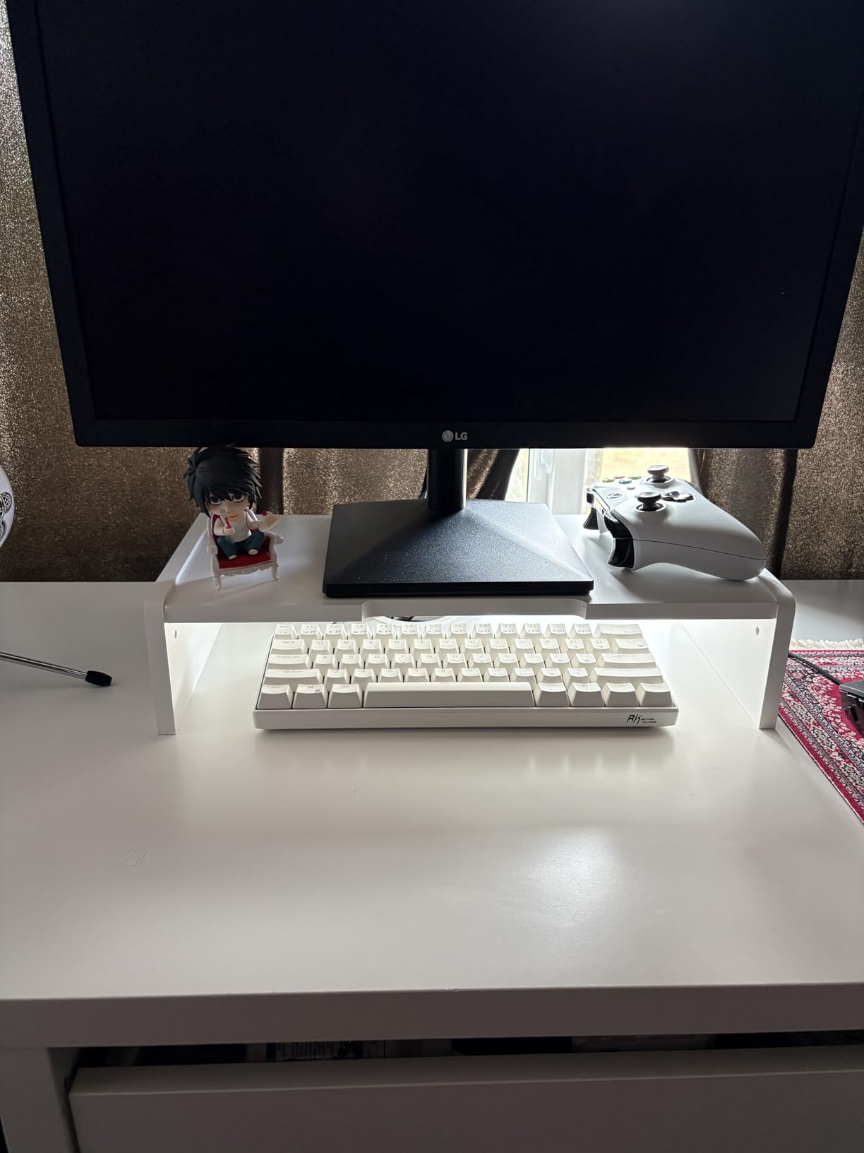 KINLINK Solid Wood Monitor Stand Riser, Monitor Riser with 2 Adjustable Height, 15.8 inch Computer Riser for Computer, iMac, PC, Printer, Computer Monitor Stand for Home & Office, Natural customer photo 2