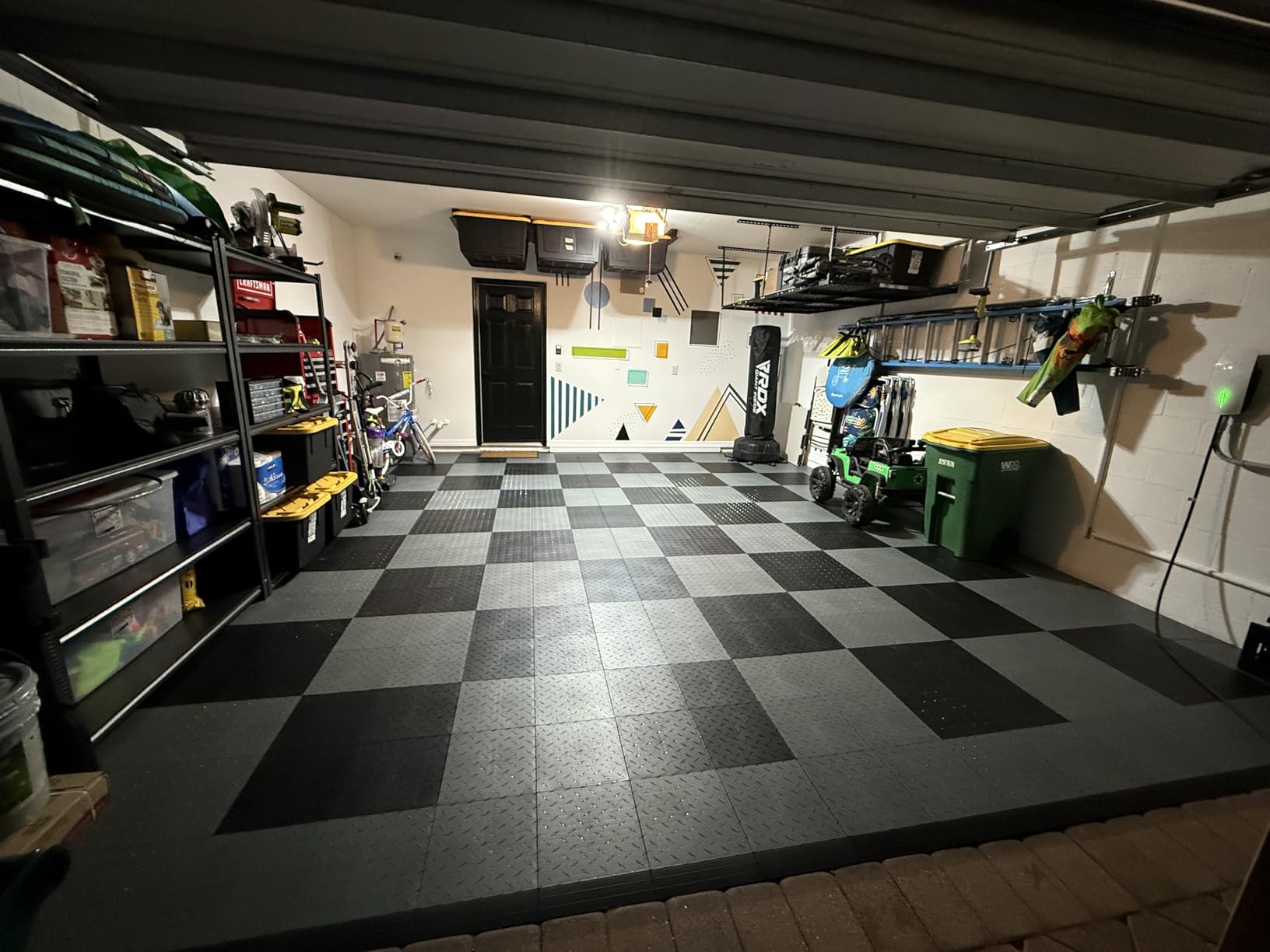 Speedway Garage Floor Diamond Tile, 12 x 12 x 0.5 in, Black, 50-Piece Set customer photo 1