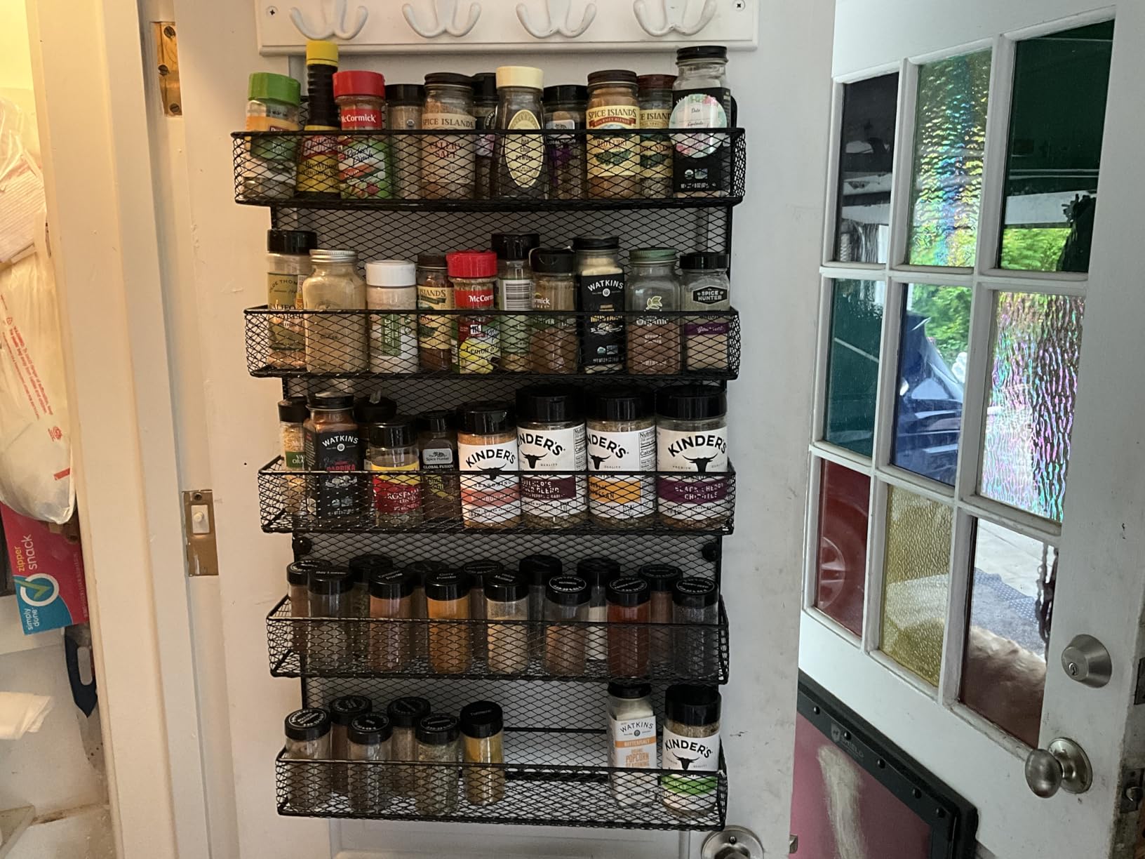 AULEDIO 2 Pack Spice Rack Organizer, 3 Tier Counter-top Stand or Wall Mounted Storage Rack Hanging Shelf for Kitchen Cabinet, Cupboard, Pantry Door Bathroom Shower Cosmetic (Black) customer photo 1
