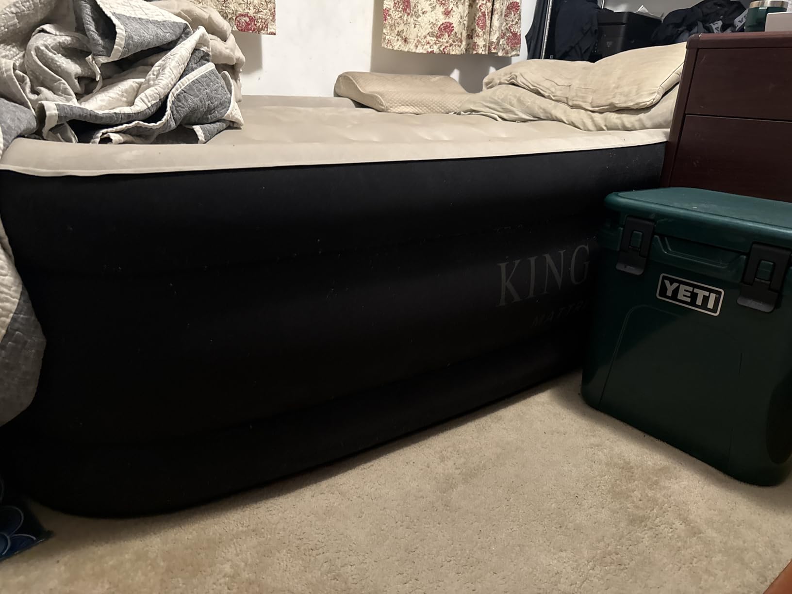 King Koil Luxury Camping Air Mattress Queen Size with Built-in Pump, Portable Travel Airbed, Waterproof Durable Inflatable Double High Blow Up Bed, 1-Year Warranty customer photo 2