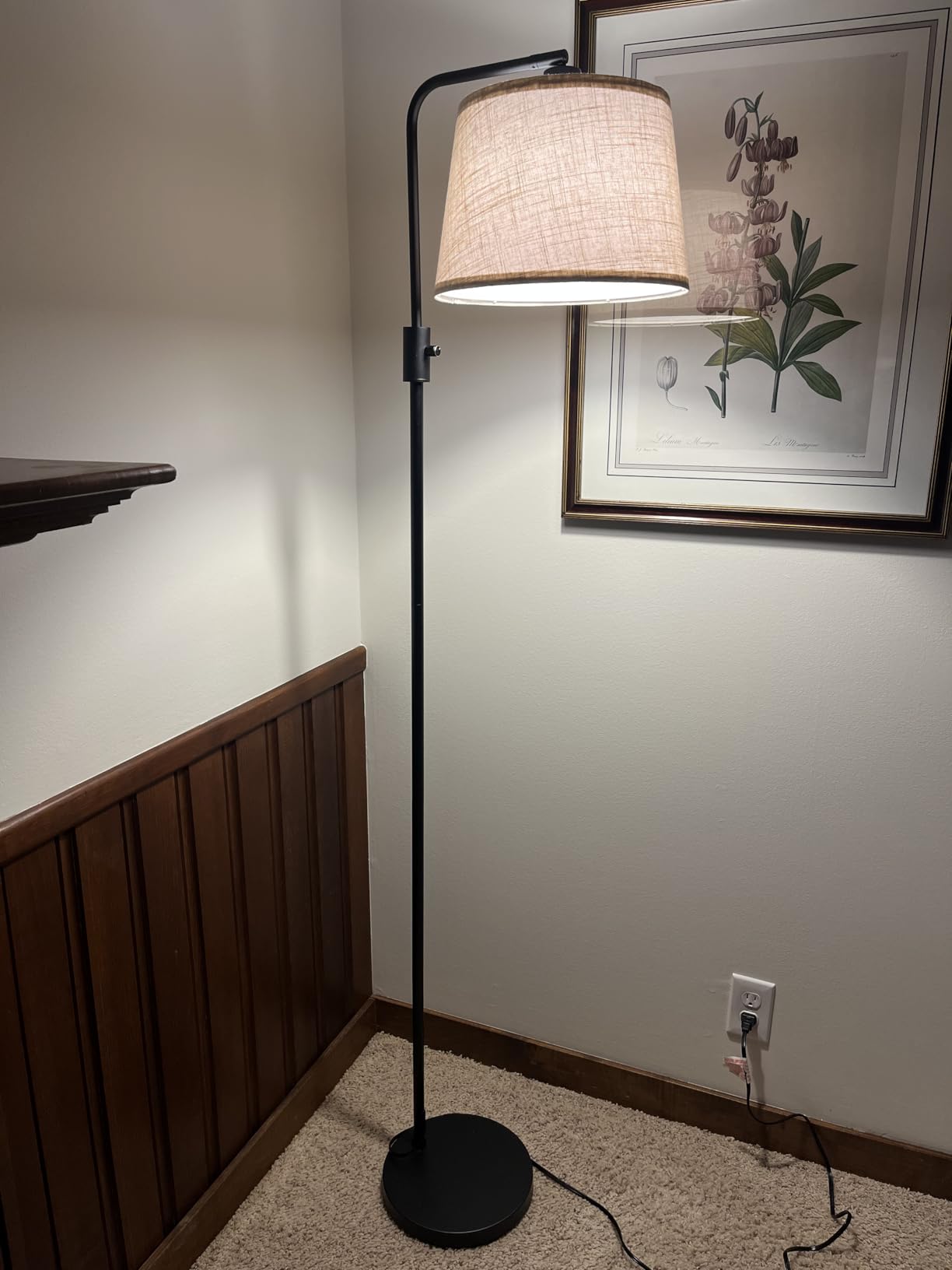 Upgraded Dimmable Floor Lamp, 1000 Lumens LED Edison Bulb Included, Arc Floor Lamps for Living Room Modern Standing Lamp with Linen Shade, Tall Lamp for Bedroom Office Dining Room - Black customer photo 2