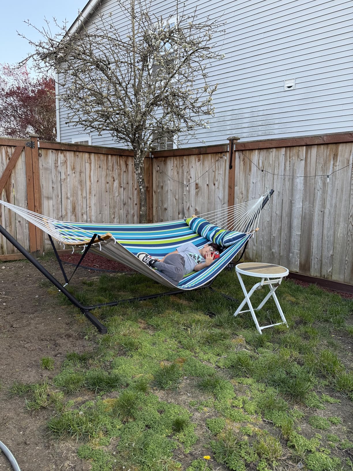 SUPERJARE Hammock with Stand, 2 Person Heavy Duty Hammock with Padded Cotton customer photo 2