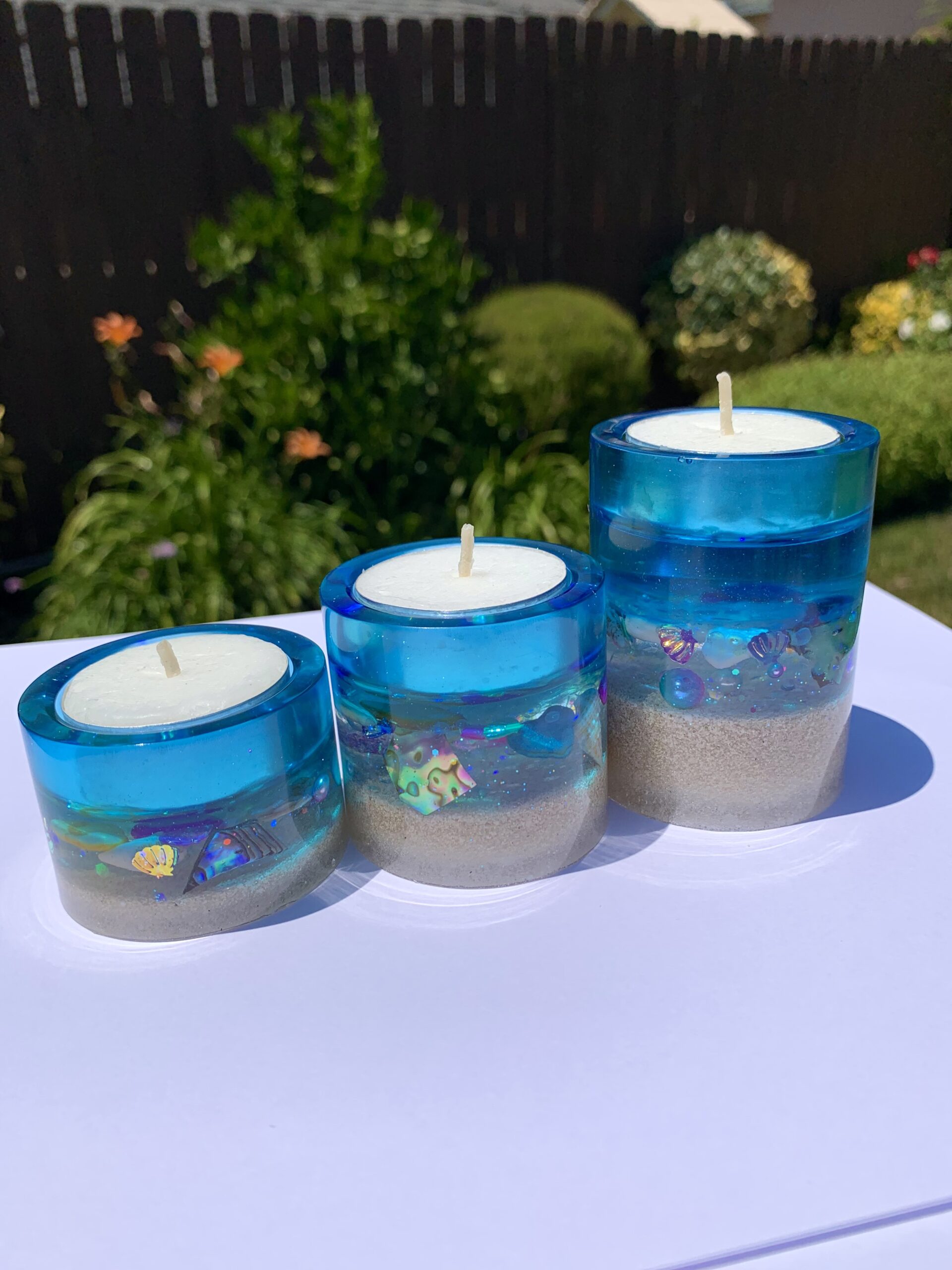 RESINWORLD 3 Size Tealight Candle Holder Mold for Epoxy Resin, Silicone Pillar Cylinder Candle Holder, Shiny Pillar Tea Light Holders for Resin Casting customer photo 1