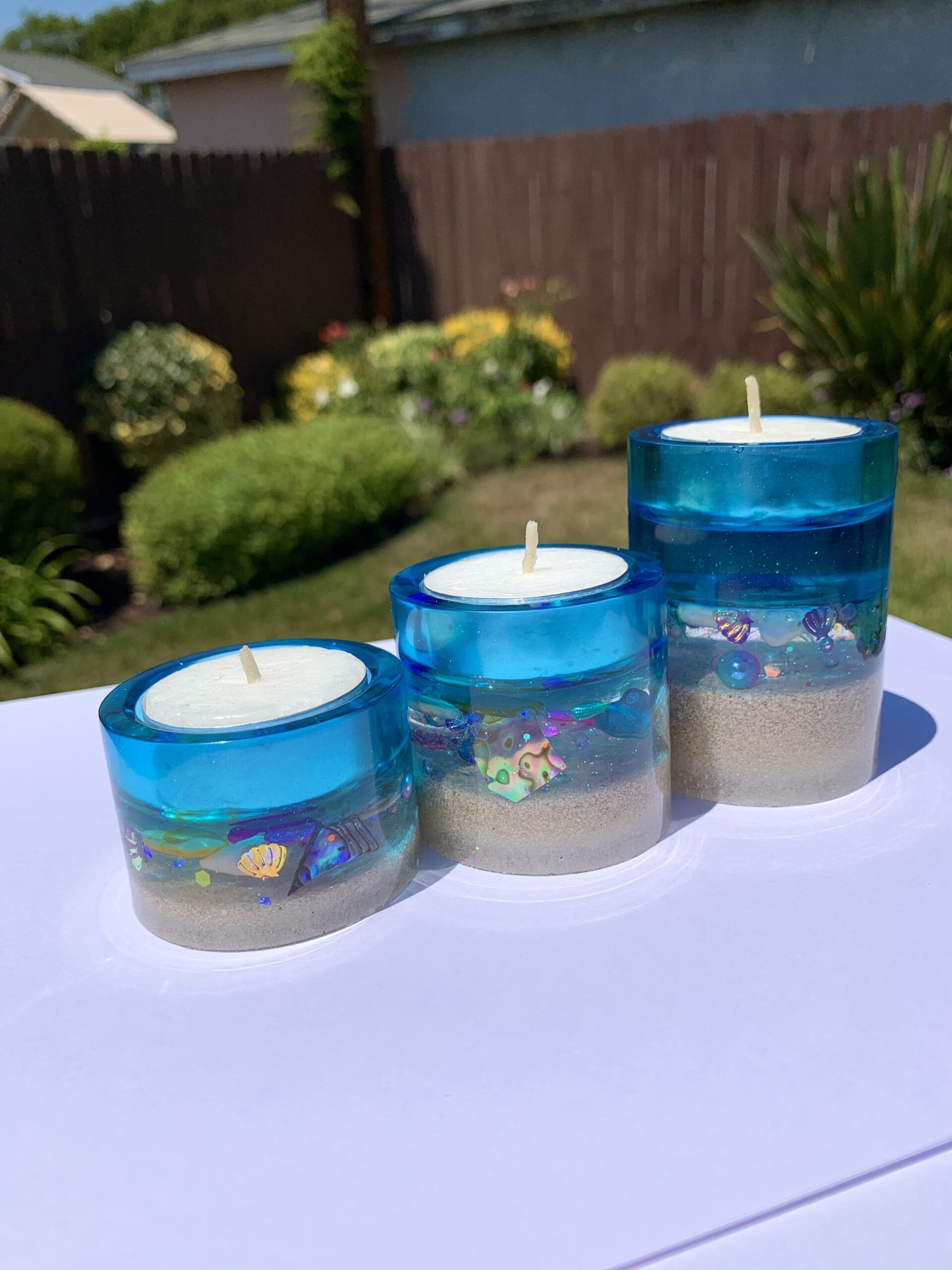 RESINWORLD 3 Size Tealight Candle Holder Mold for Epoxy Resin, Silicone Pillar Cylinder Candle Holder, Shiny Pillar Tea Light Holders for Resin Casting customer photo 2