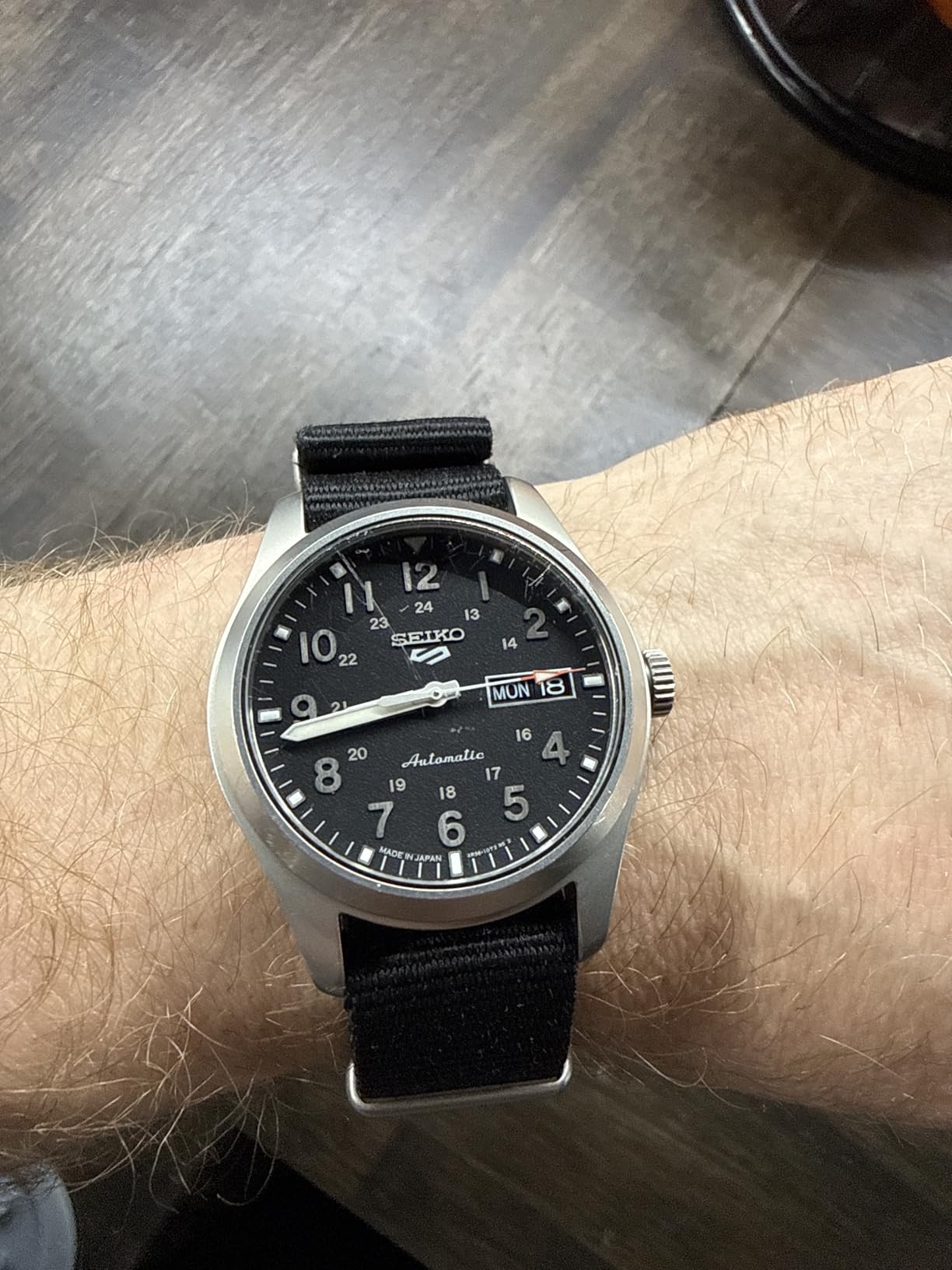Seiko 5 Sports SRPG37 Automatic with Manual Winding Movement, Black Dial, Stainless Steel Case, Black Nylon Strap, 100m Water Resistant customer photo 1