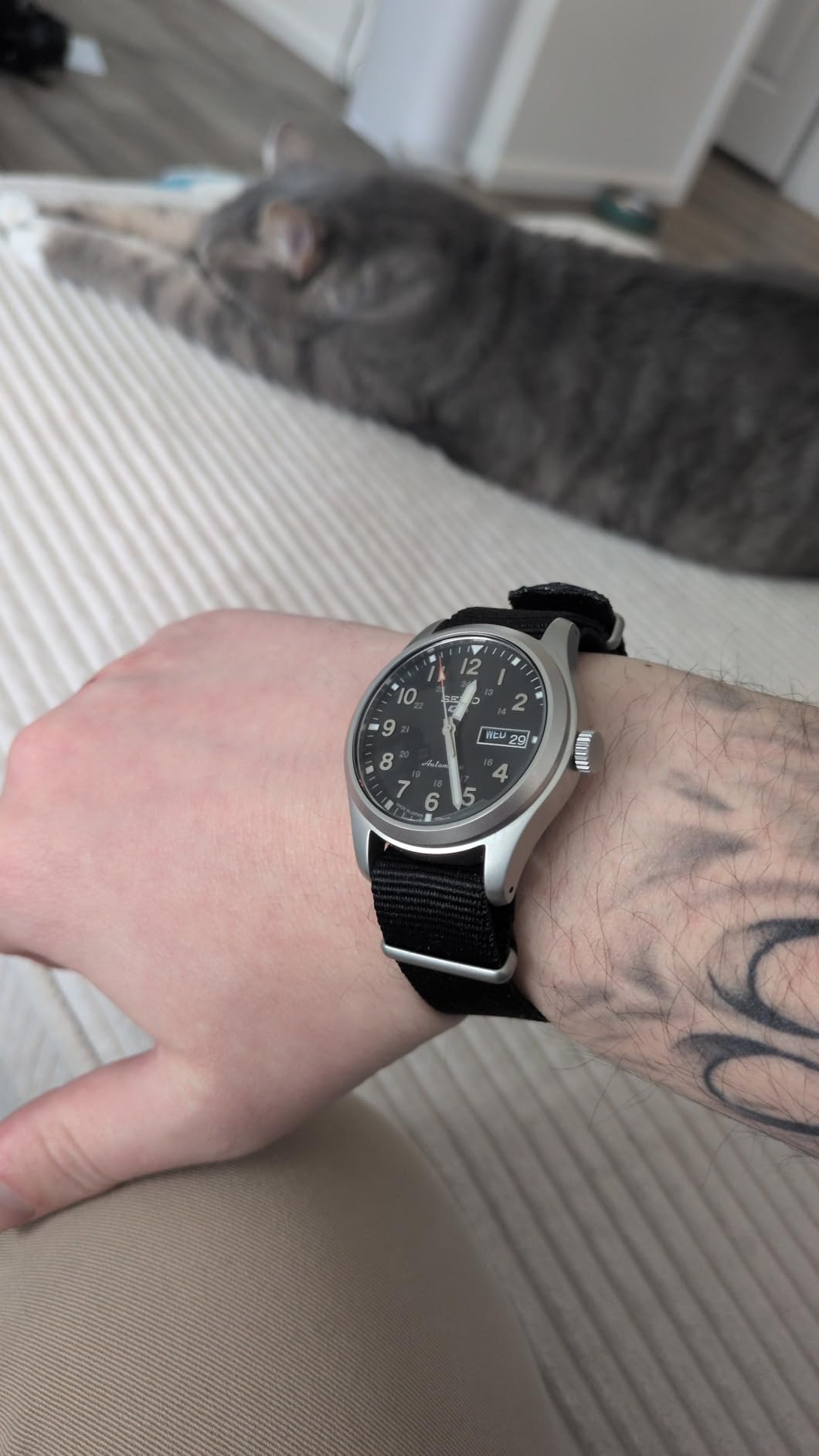 Seiko 5 Sports SRPG37 Automatic with Manual Winding Movement, Black Dial, Stainless Steel Case, Black Nylon Strap, 100m Water Resistant customer photo 2