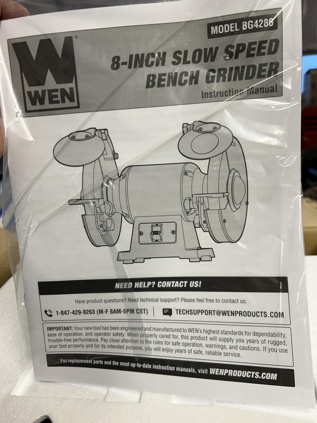 WEN BG4286 3-Amp 8-Inch Slow Speed Bench Grinder customer photo 2