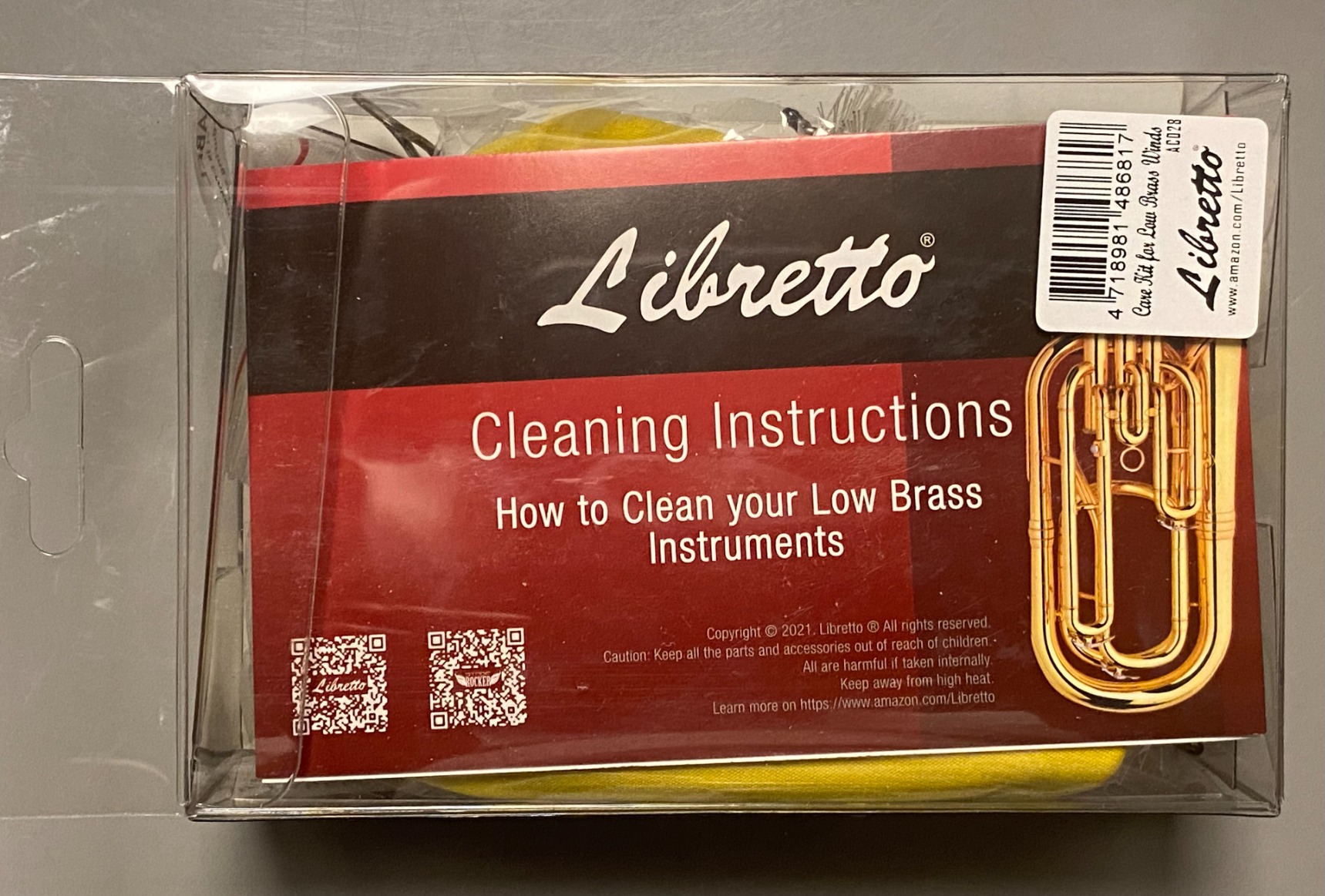 Libretto Low Brass ALL-INCLUSIVE Cleaning Kit with Instructions: Valve Oil + Slide Grease + Cleaning Cloth + Mouthpiece/Valve/Bore Brushes customer photo 1