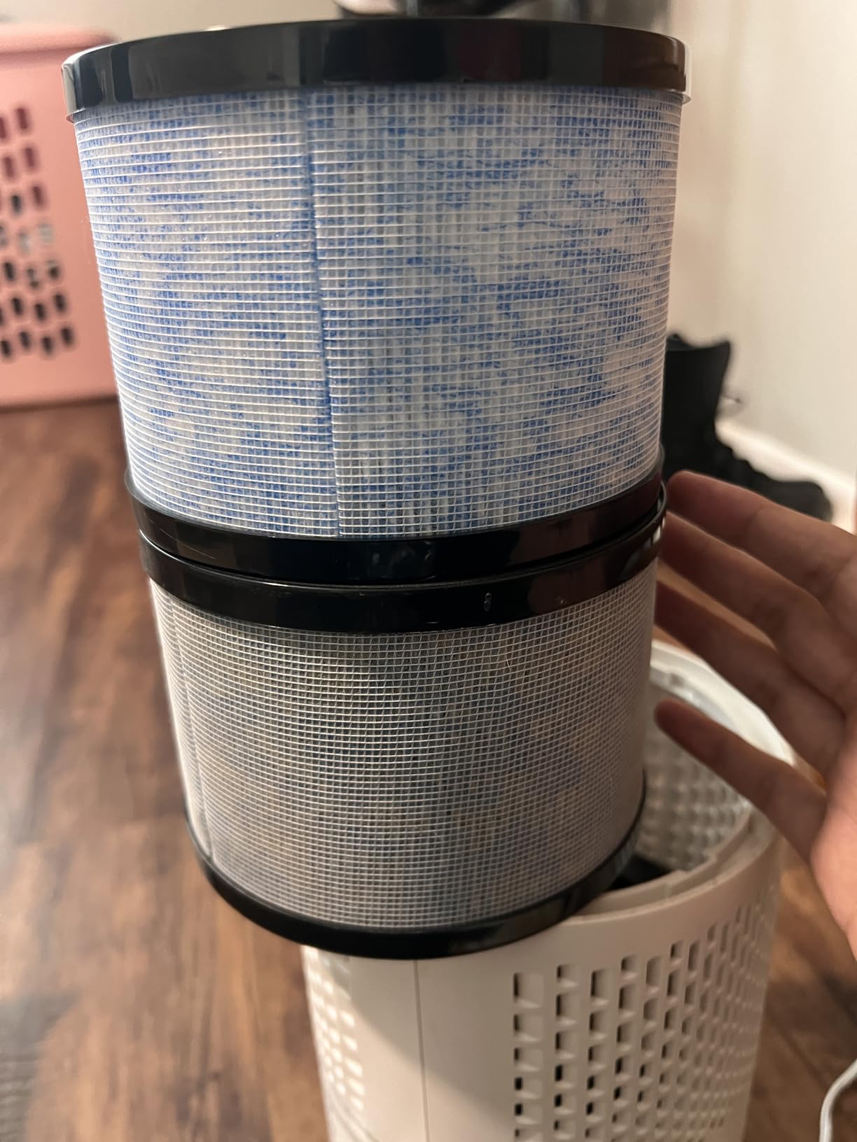 AROEVE Air Purifiers for Bedroom Home, Air Purifier For Smoke Pollen Dander Hair Smell Air Cleaner with Sleep Mode Speed Control For Bedroom Office, MK01- White(Available for California) customer photo 1