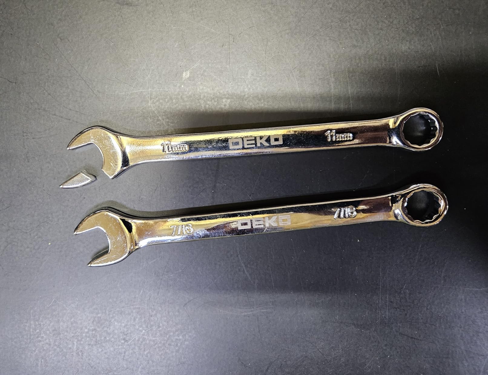 DEKOPRO Combination Wrench Set, SAE&Metric, 30-piece, 1/4'' to 1'' & 8-22mm, 12-Point, Chrome Vanadium Steel, with Plastic Tray customer photo 2