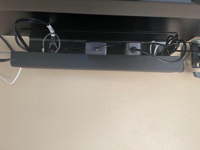 No-Screw Under Desk Cable Management Tray - Self-Adhesive Installation, Cord Management, Cable Tray, Under Desk Wire Organizer - Black Set of 2 customer photo 1