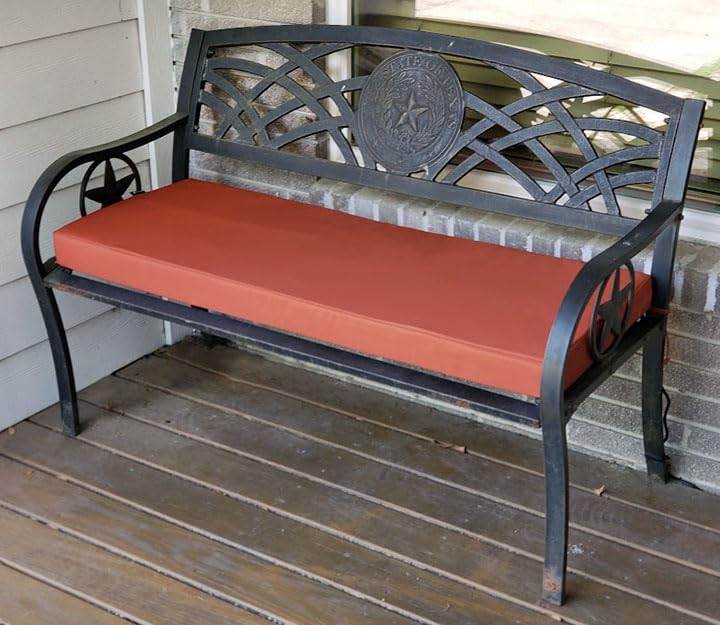 Favoyard Outdoor Bench Cushion 42 x 18 Inch Waterproof Patio Furniture Cushions 3-Year Color Fastness Garden Sofa Settee Couch Swing Pads with Handle and Attach Ties, Blue customer photo 1