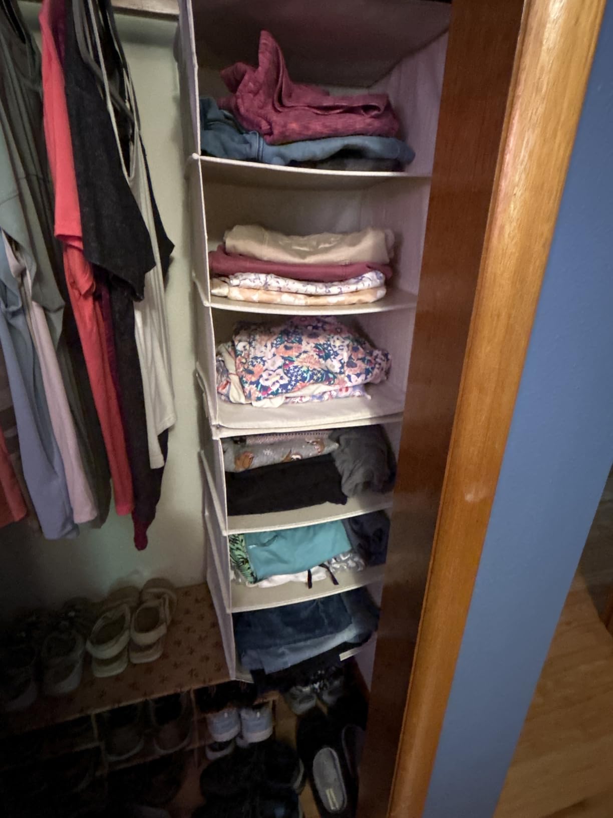 StorageWorks 6-Shelf Closet Organizers, Two 3-Shelf Separable Hanging Shelves for Closet, 12