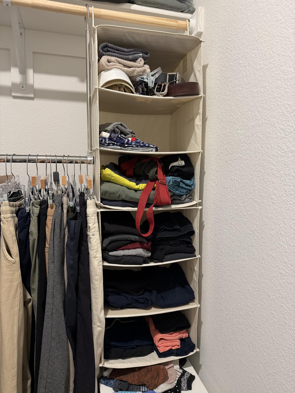 StorageWorks 6-Shelf Closet Organizers, Two 3-Shelf Separable Hanging Shelves for Closet, 12