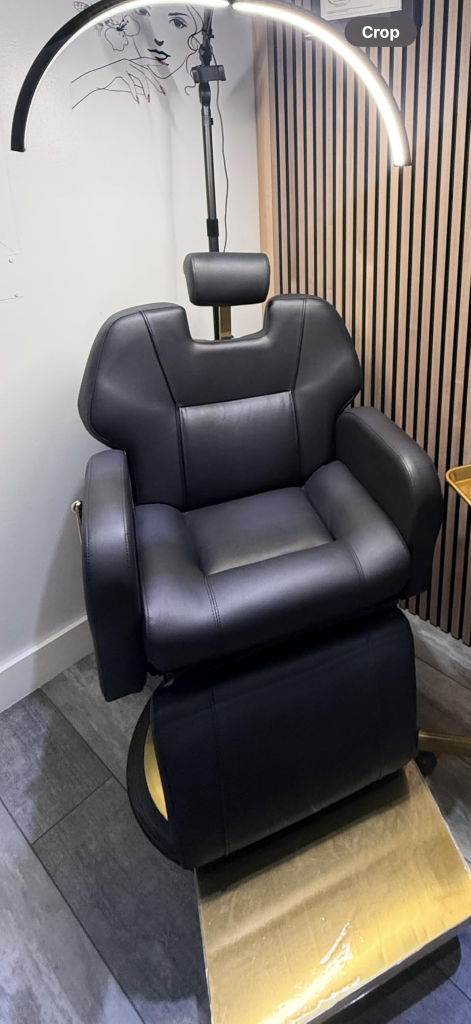 Baasha Heavy Duty Reclining Barber Chair - Grey Hydraulic Salon Chair for Facials, Lash Extensions, Tattoo & Braiding - 165 Recline with Leg Rest, Stainless Steel Base customer photo 2
