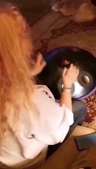 AS TEMAN HANDPAN Drum D minor 9 notes 22 inches, 432Hz, with gold finish, carrying bag, stand, cleaning cloth, drumstick customer photo 2