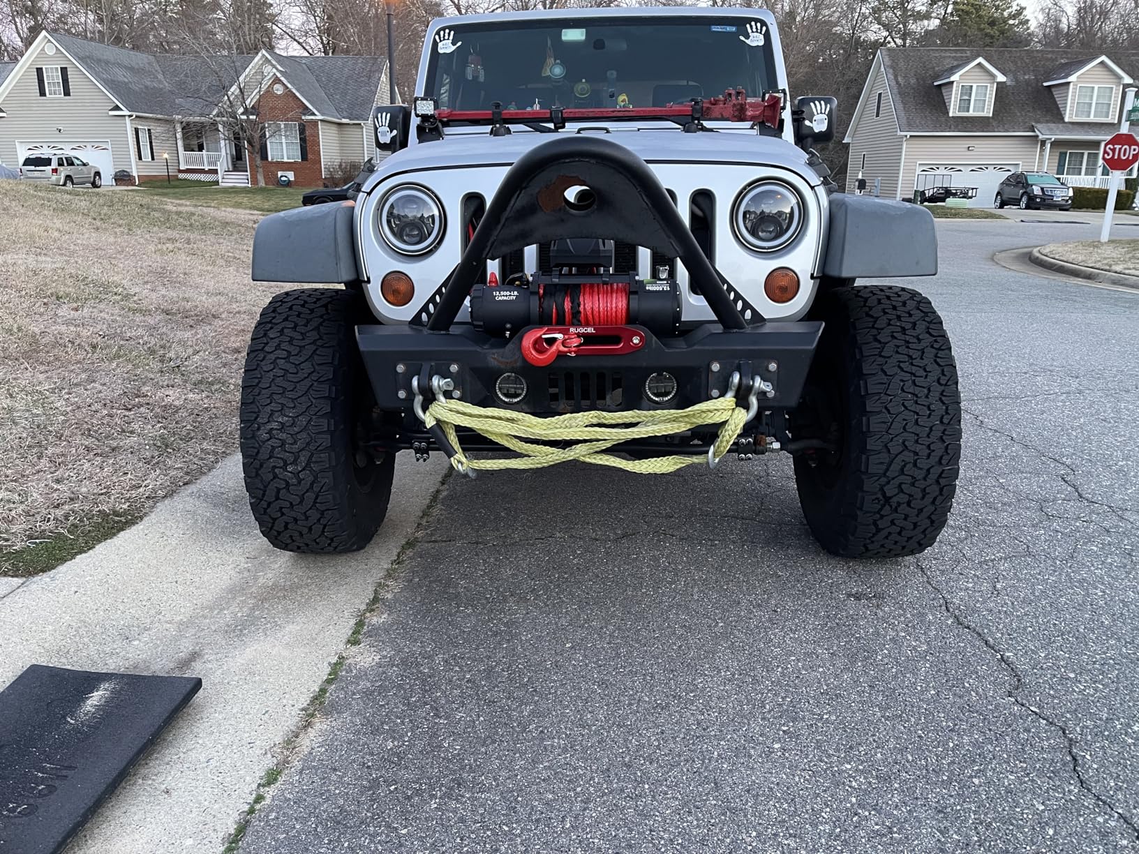 RUGCEL WINCH 13500lb Waterproof Electric Truck Winch 12V Synthetic Rope Winch with Hawse Fairlead, Wired Handle and 2 Wireless Remote customer photo 2