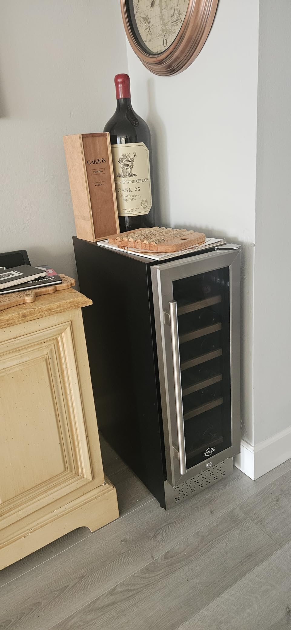 Tylza 24 Inch Wine Fridge Dual Zone, 180 Bottles Wine Cooler Refrigerator With Stainless Steel and Professional Compressor, Fast Cooling Low Noise and No Fog Built-in or Freestanding customer photo 2