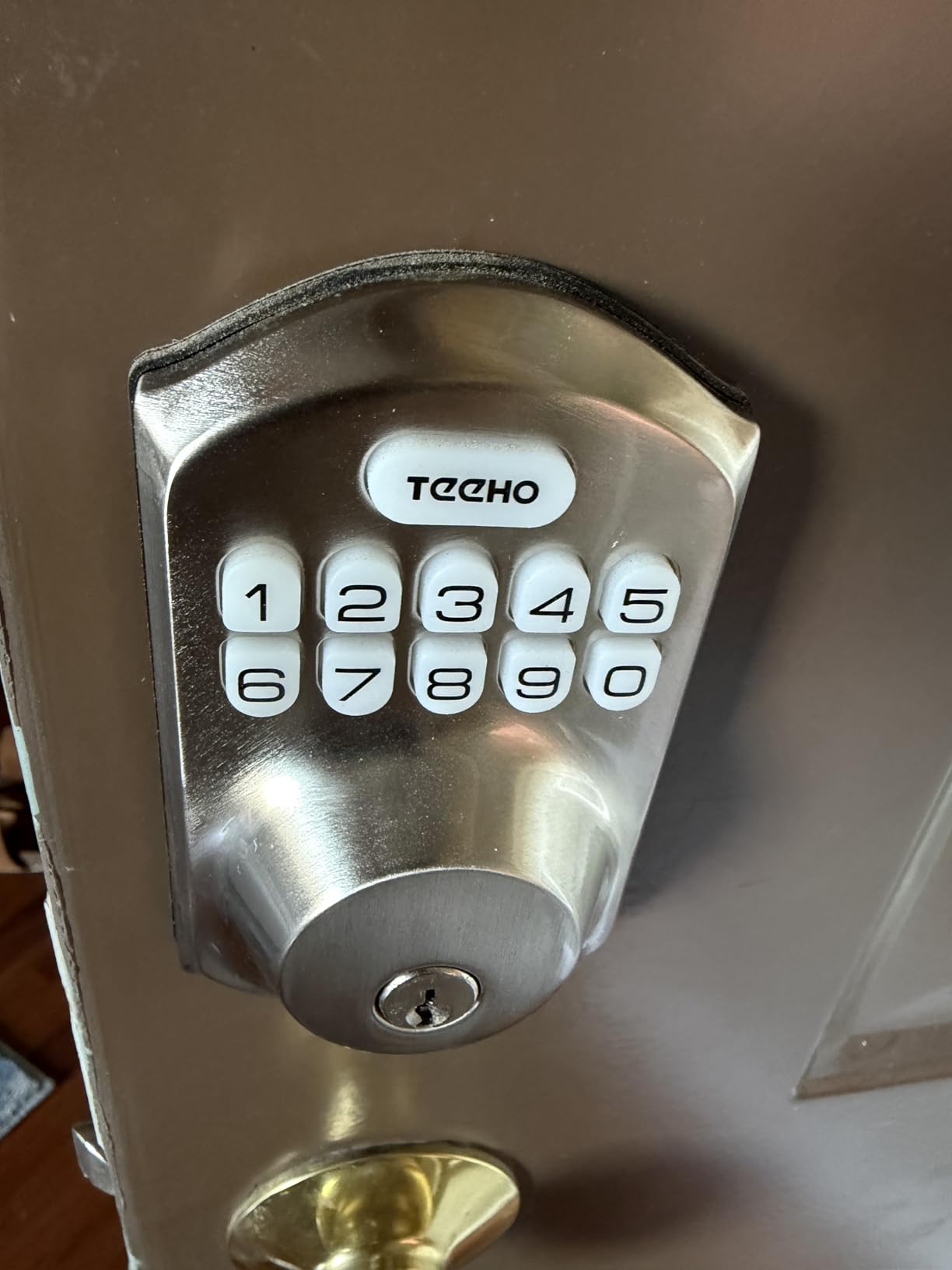 TEEHO TE001 Keyless Entry Door Lock with Keypad - Smart Deadbolt Lock for Front Door with 2 Keys - Auto Lock - Easy Installation - Satin Nickel customer photo 1