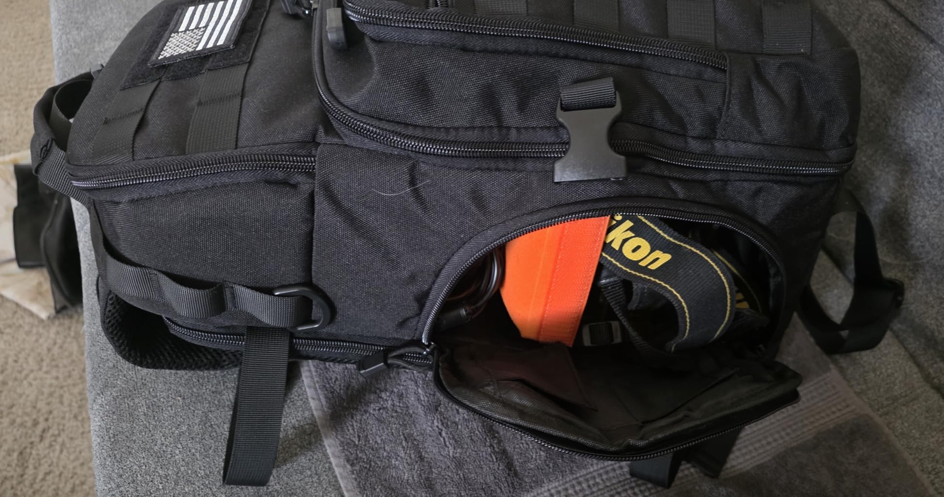 MOSISO Camera Backpack, DSLR/SLR/Mirrorless Tactical Camera Bag Case with Laptop Compartment Compatible with Canon/Nikon/Sony, Black customer photo 1