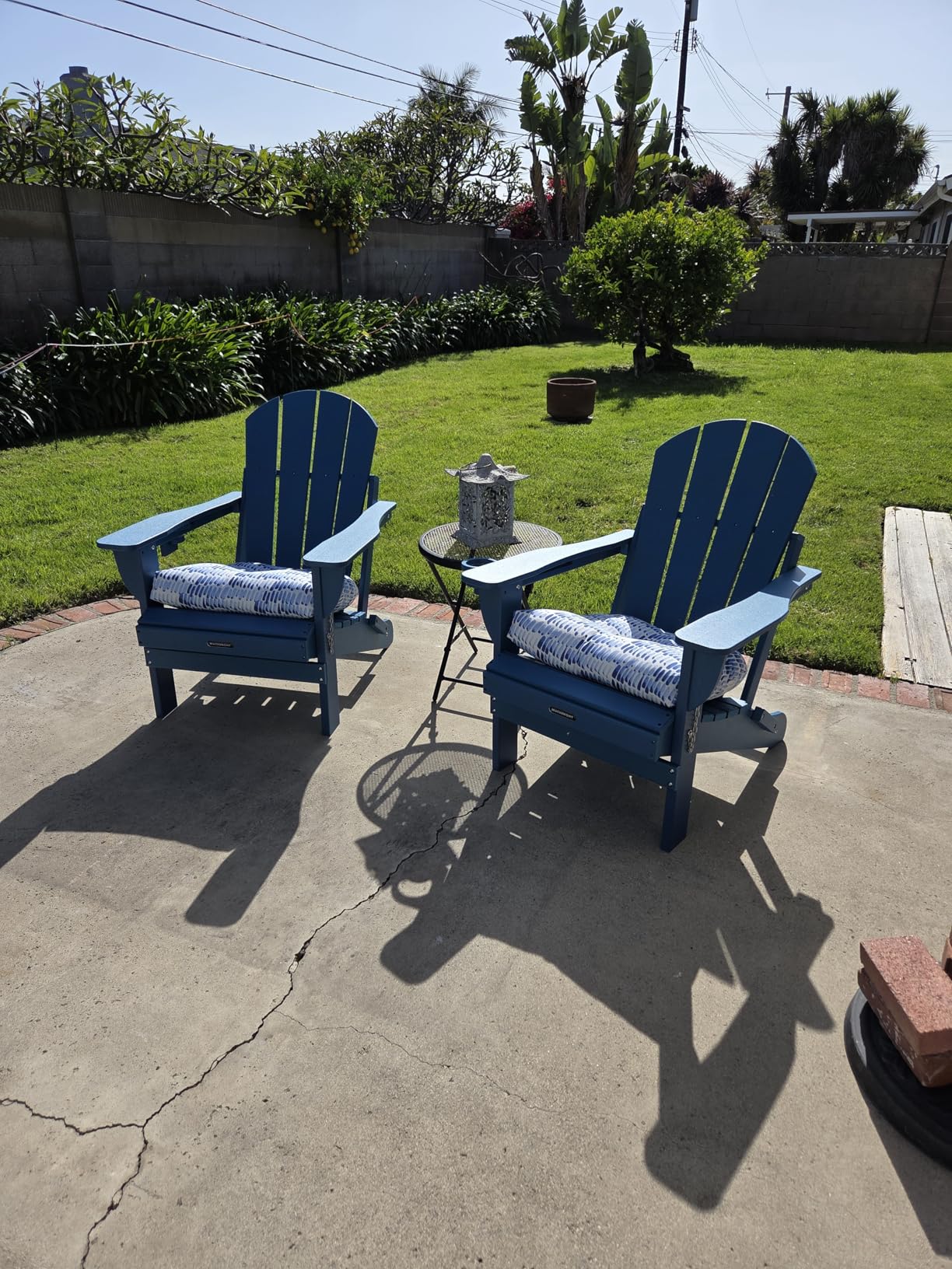Folding Adirondack Chairs Patio Chairs Outdoor Adirondack Chair Weather Resistant Chair for Patio, Outside, Deck, Backyard, Fire Pit Chair, Campfire Chairs (Black) customer photo 2