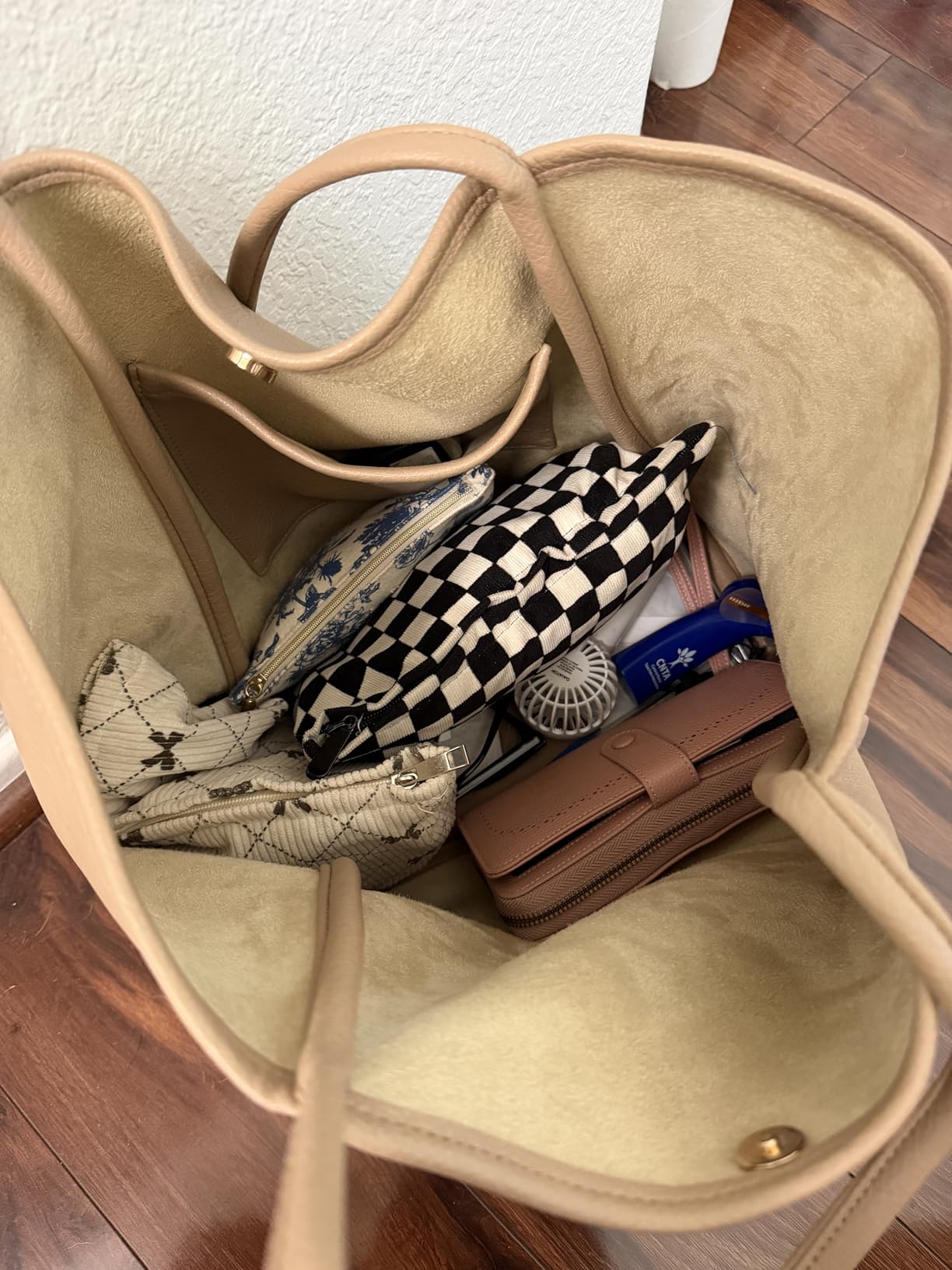 Oversize Pu Leather Tote Women Weekender Bag Shopper Handbag Travel Purse customer photo 2
