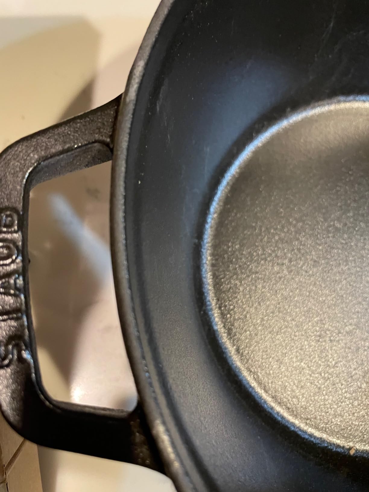 STAUB Cast Iron Set 4-pc, Stackable Space-Saving Cookware Set, Dutch Oven, Skillet, Grill Pan with Universal Lid, Made in France, Matte Black customer photo 2