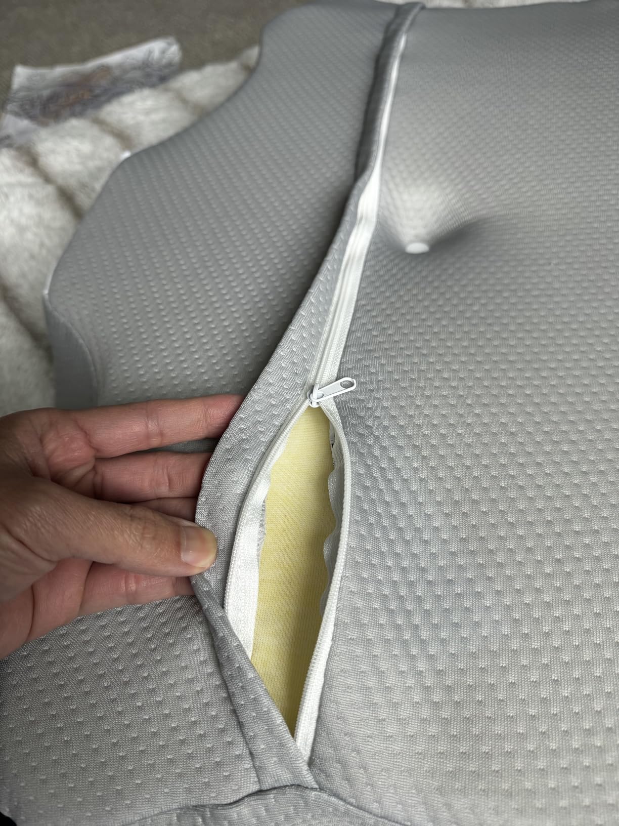 DONAMA Cervical Pillow for Neck and Shoulder, Contour Memory Foam Pillow, Ergonomic Neck Support Pillow for Side Back Stomach Sleepers with Pillowcase customer photo 1