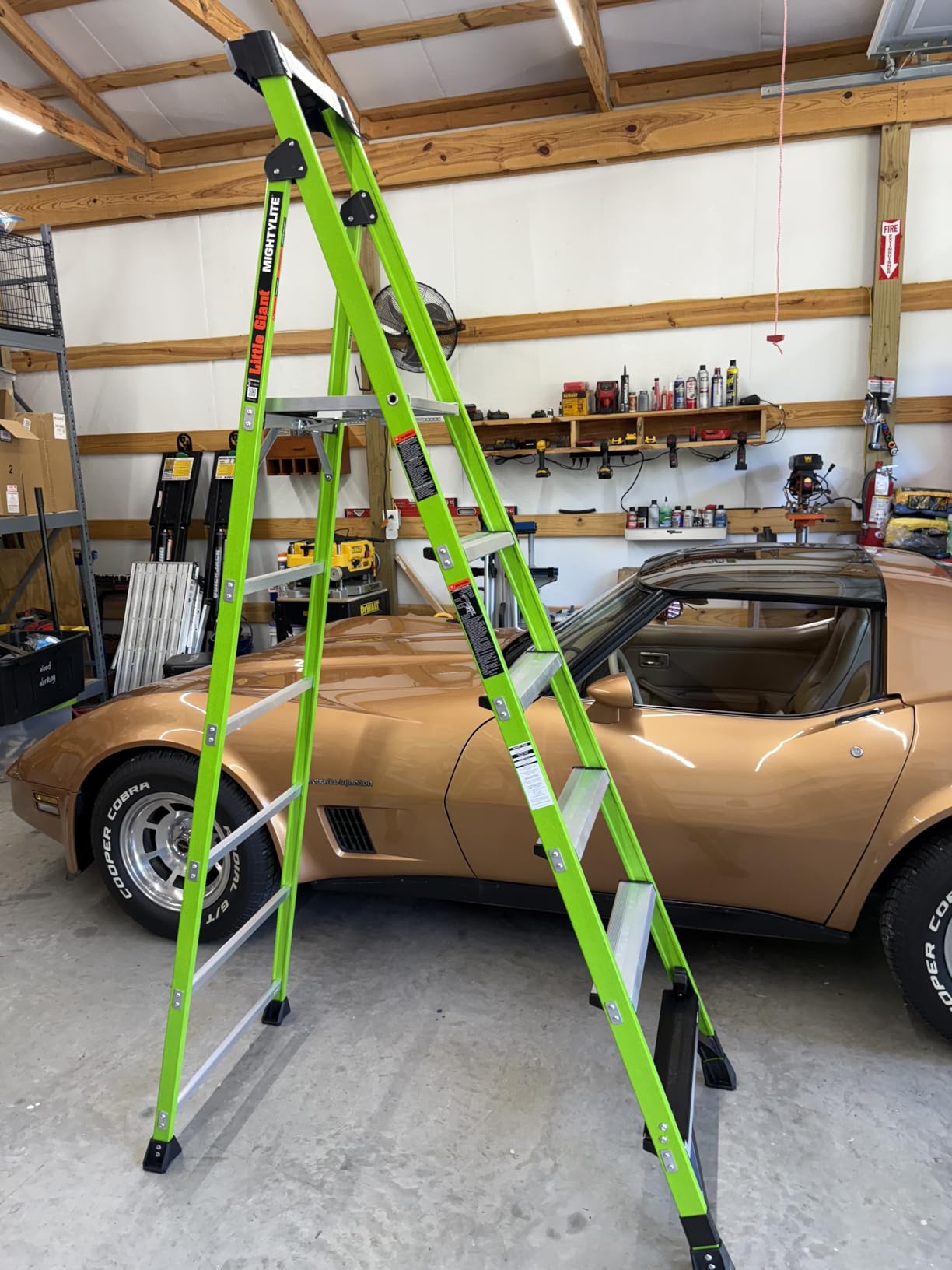 Little Giant Ladders, MightyLite 2.0, 8' Stepladder with Ground Cue, Fiberglass, Type IAA, 375 lbs Weight Rating customer photo 2
