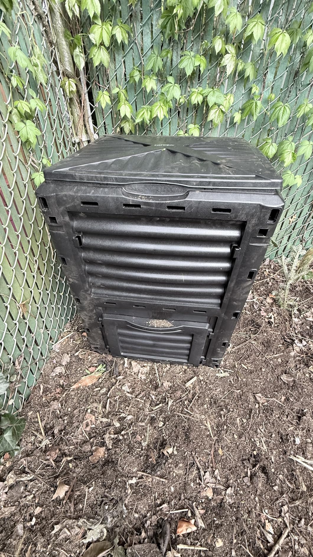 Goplus Compost Bin, 80 Gallon (300 L) Large Outdoor Composting Box w/Top Flip Latch-on Lid, Bottom Exit Door, BPA Free Material, Grass Food Trash Composter Barrel for Garden Yard, Easy Assembly customer photo 2