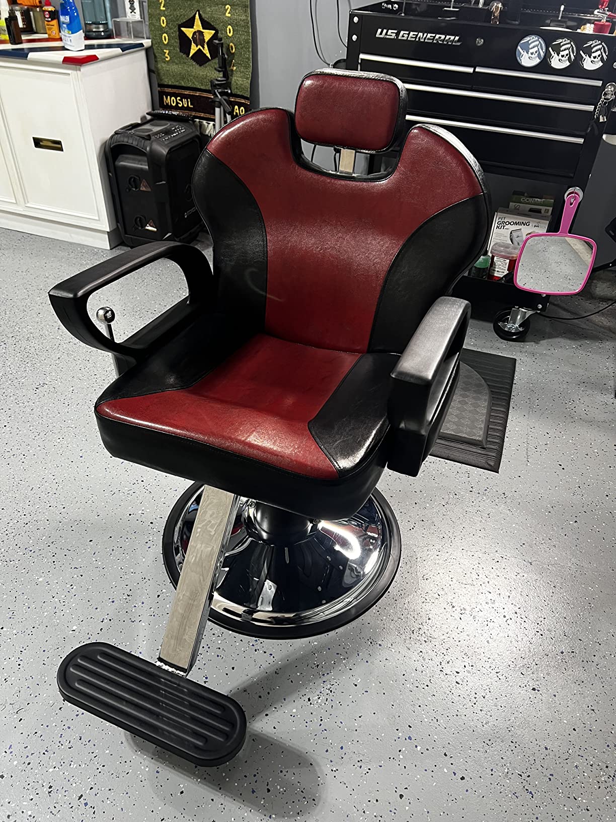 Artist hand Barbers Chairs, Heavy Duty Hydraulic Reclining Salon Chair Spa Furniture Reclining Extra Wider Seat Beauty Hair Salon Equipment(Black) customer photo 2