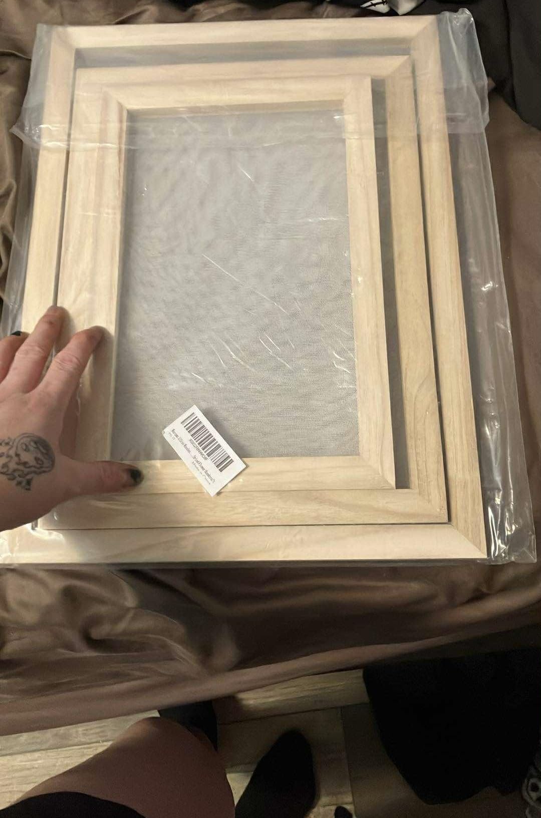 Worown 5 Different Size Wooden Paper Making Screens, PaperMaking Mold and Deckle, Paper Making Frames for DIY Paper Crafts customer photo 1